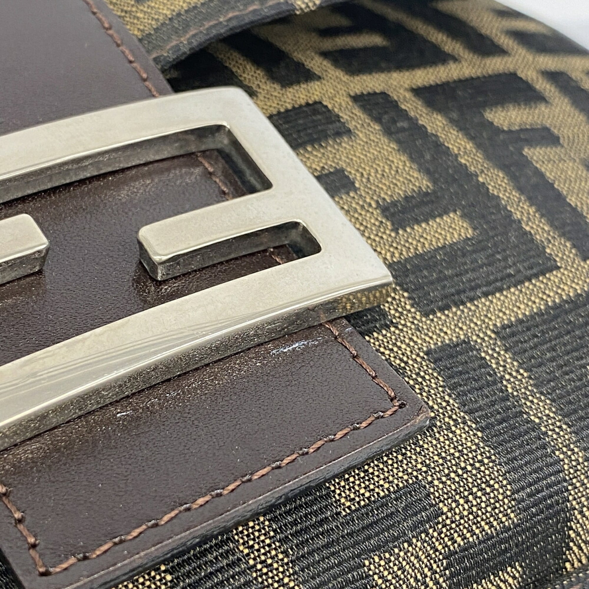 Fendi Brown Nylon Canvas Handbag (Pre-Owned)