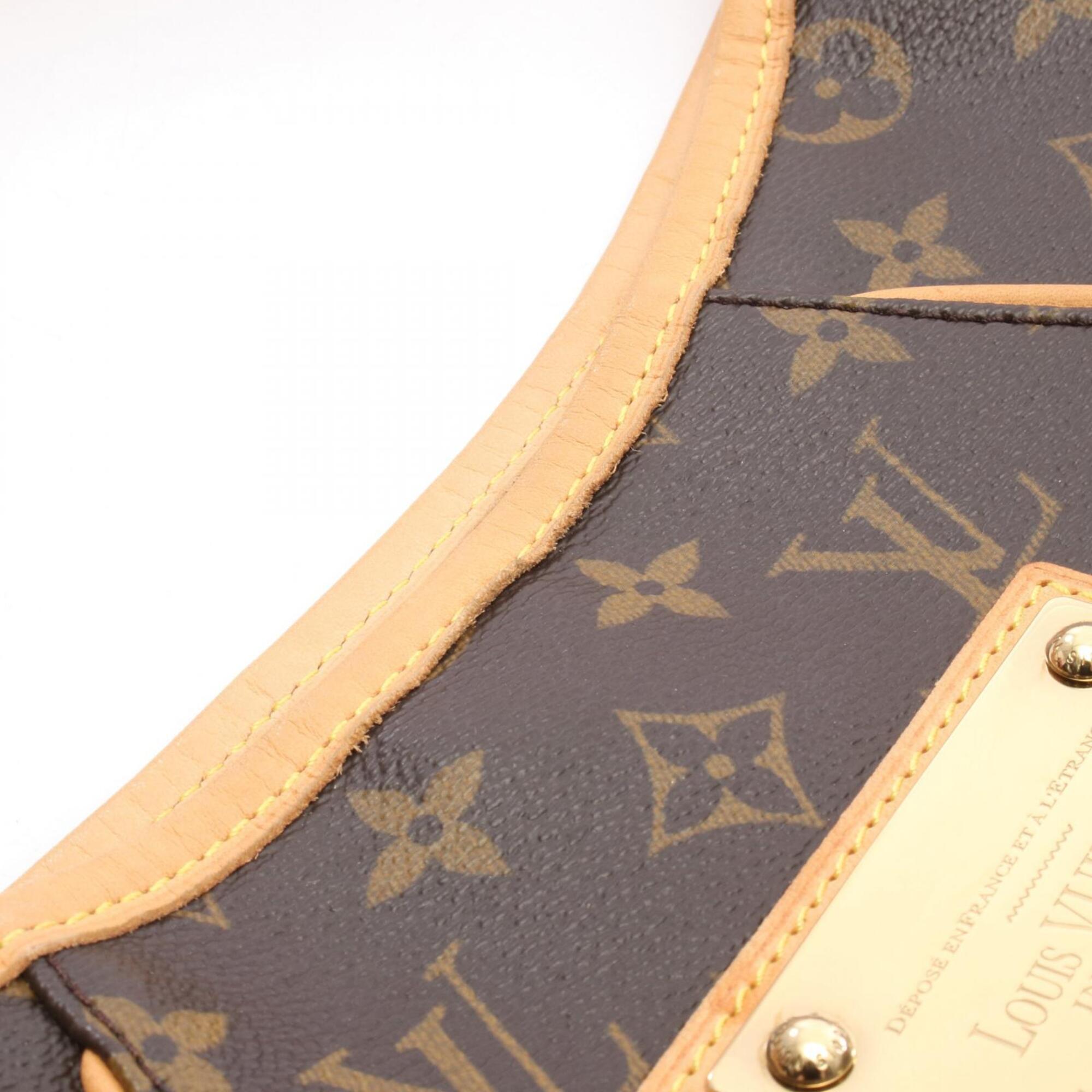 Louis Vuitton Brown Coated Canvas Leather Handbag Shoulder Bag (Pre-Owned)