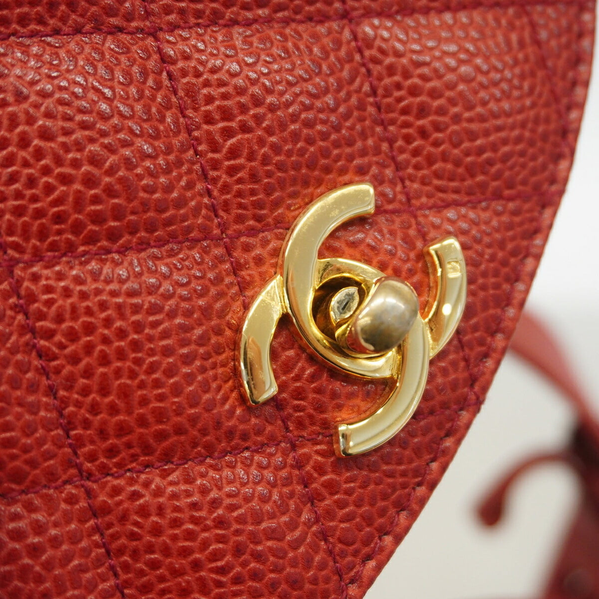 Chanel Red Color Grained Calfskin Fanny Pack (Pre-Owned)
