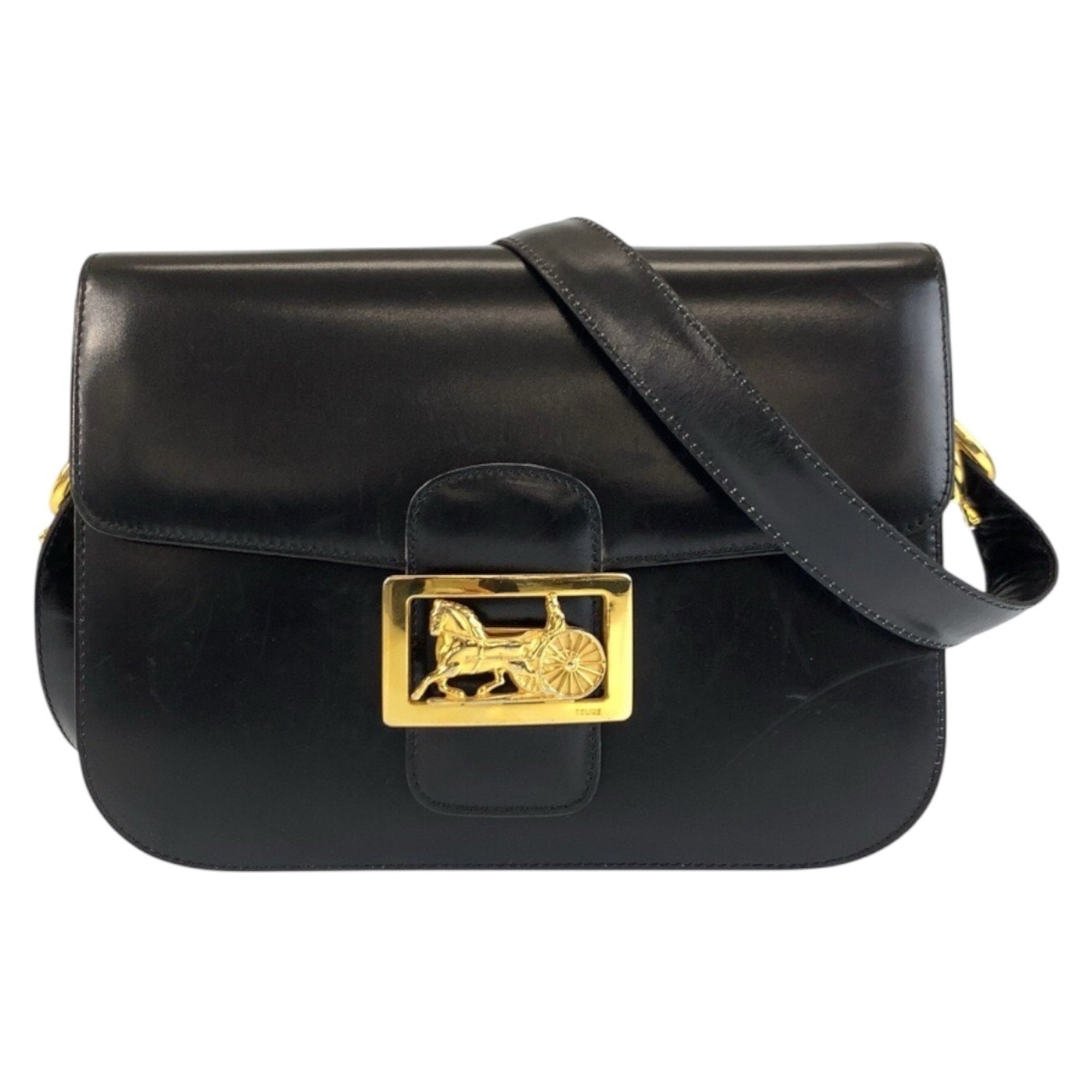 Celine Black Leather Pochette Shoulder Bag (Pre-Owned)
