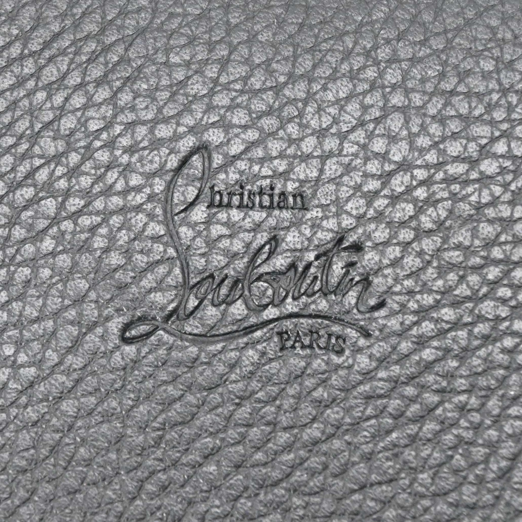 Christian Louboutin Black Red Color Leather Clutch Bag Handbag Shoulder Bag (Pre-Owned)