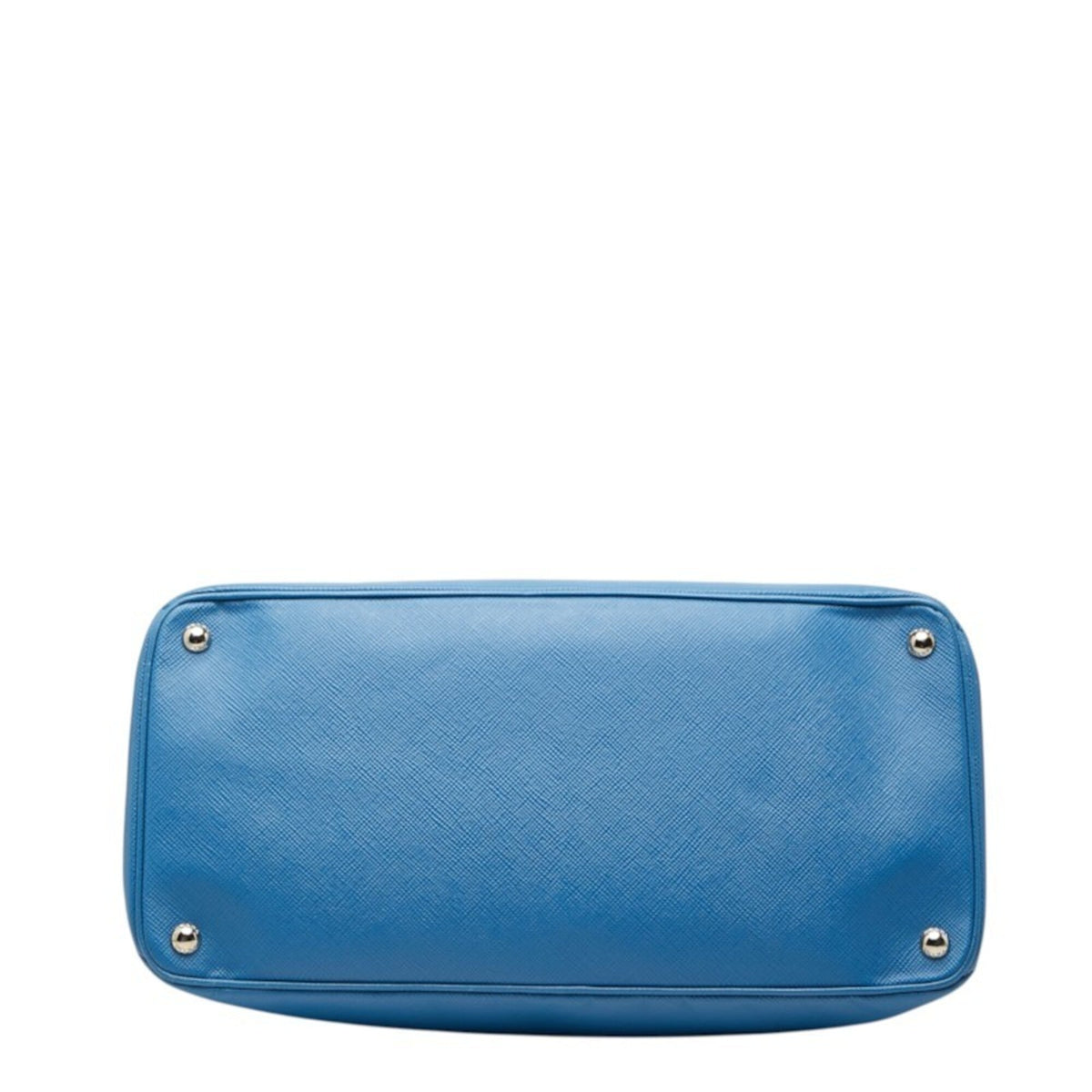 Prada Blue Saffiano Triangle Leather Handbag Tote Bag (Pre-Owned)