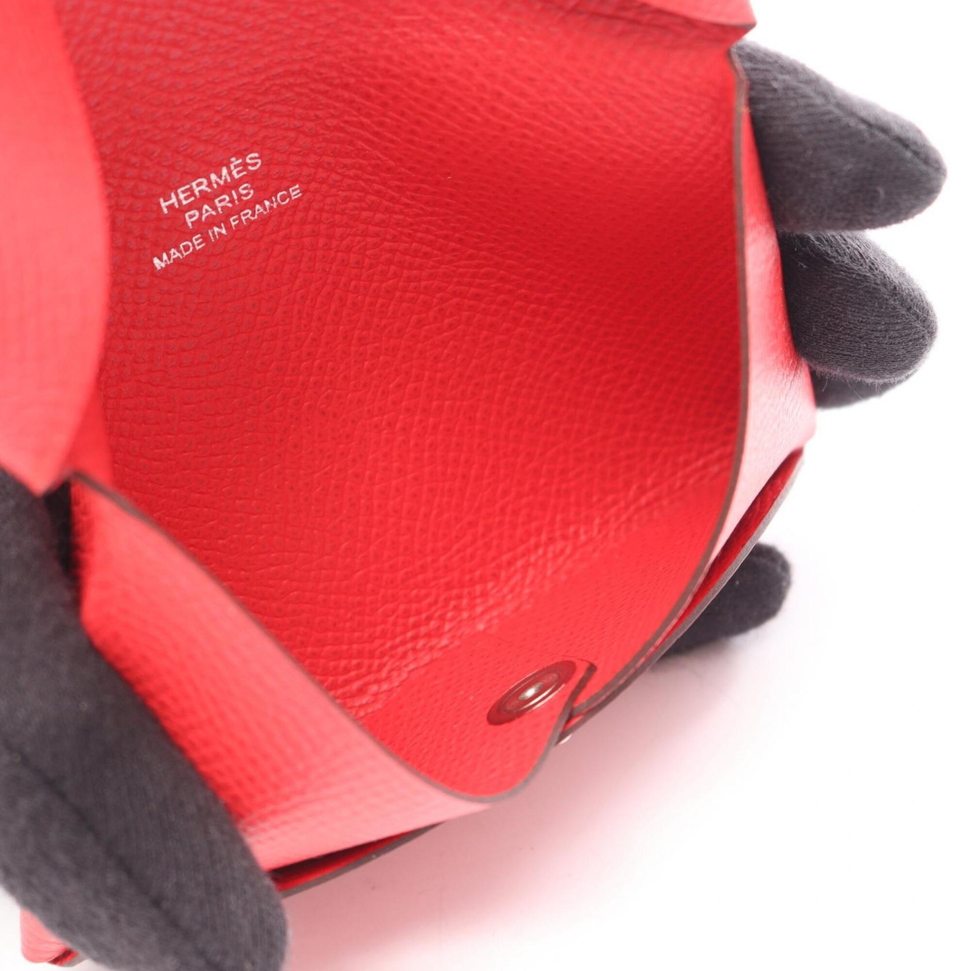 Hermes Red Color Rouge Casaque Epsom Leather Coin Purse/Coin Case (Pre-Owned)