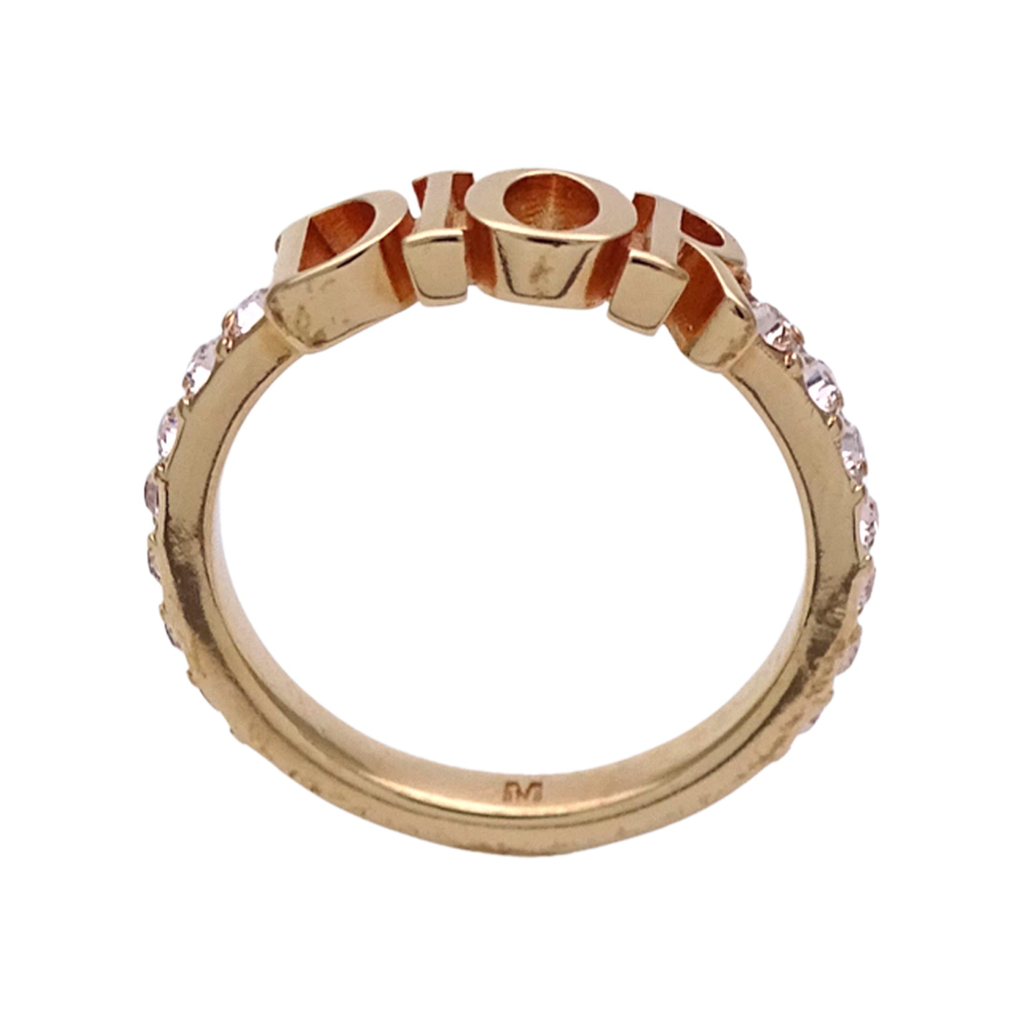 Christian Dior Gold Pink Metal Band Ring (Pre-Owned)