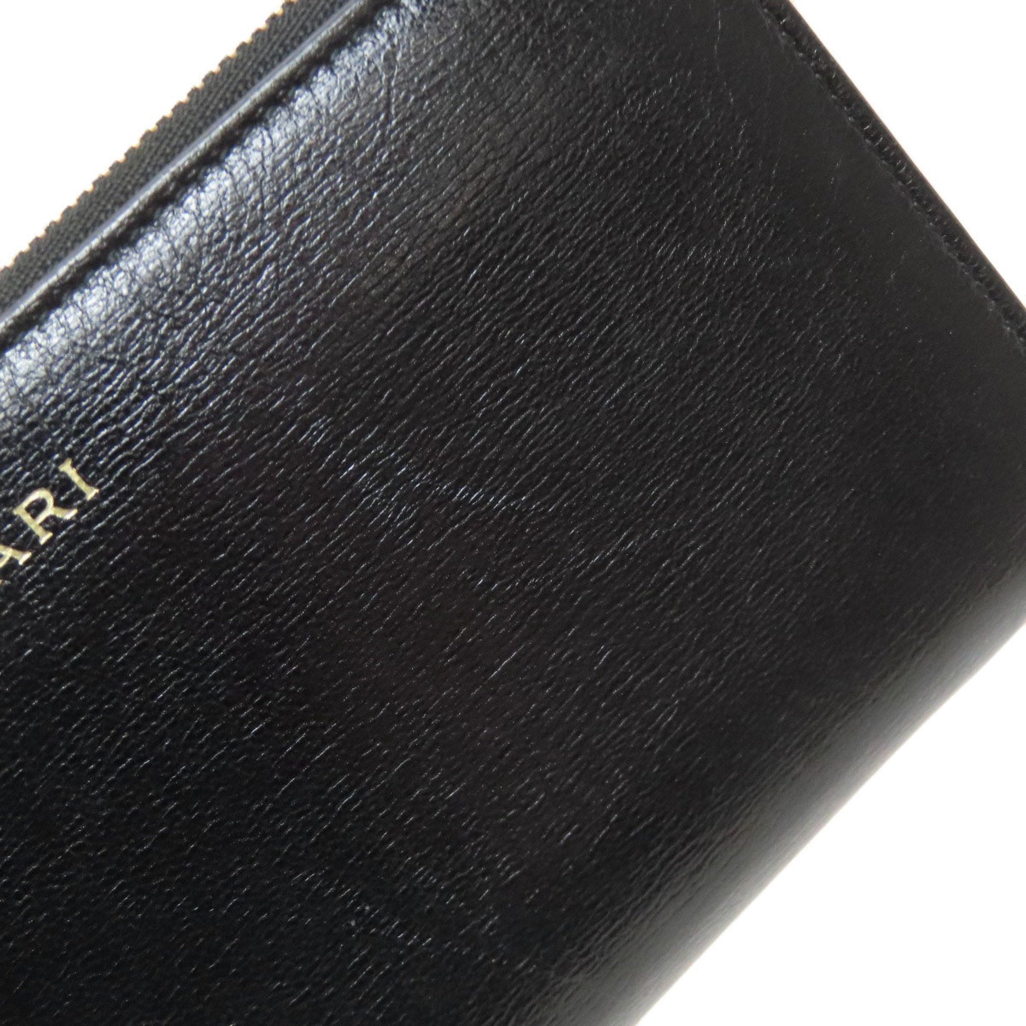 Bvlgari Black Leather Long Wallet (Bi-Fold) (Pre-Owned)