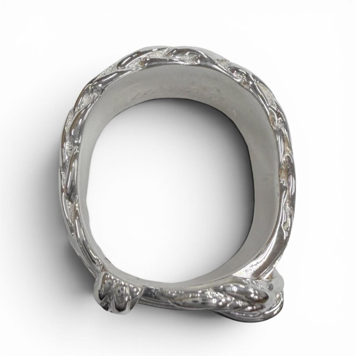 Hermes Silver Silver 925 Band Ring (Pre-Owned)