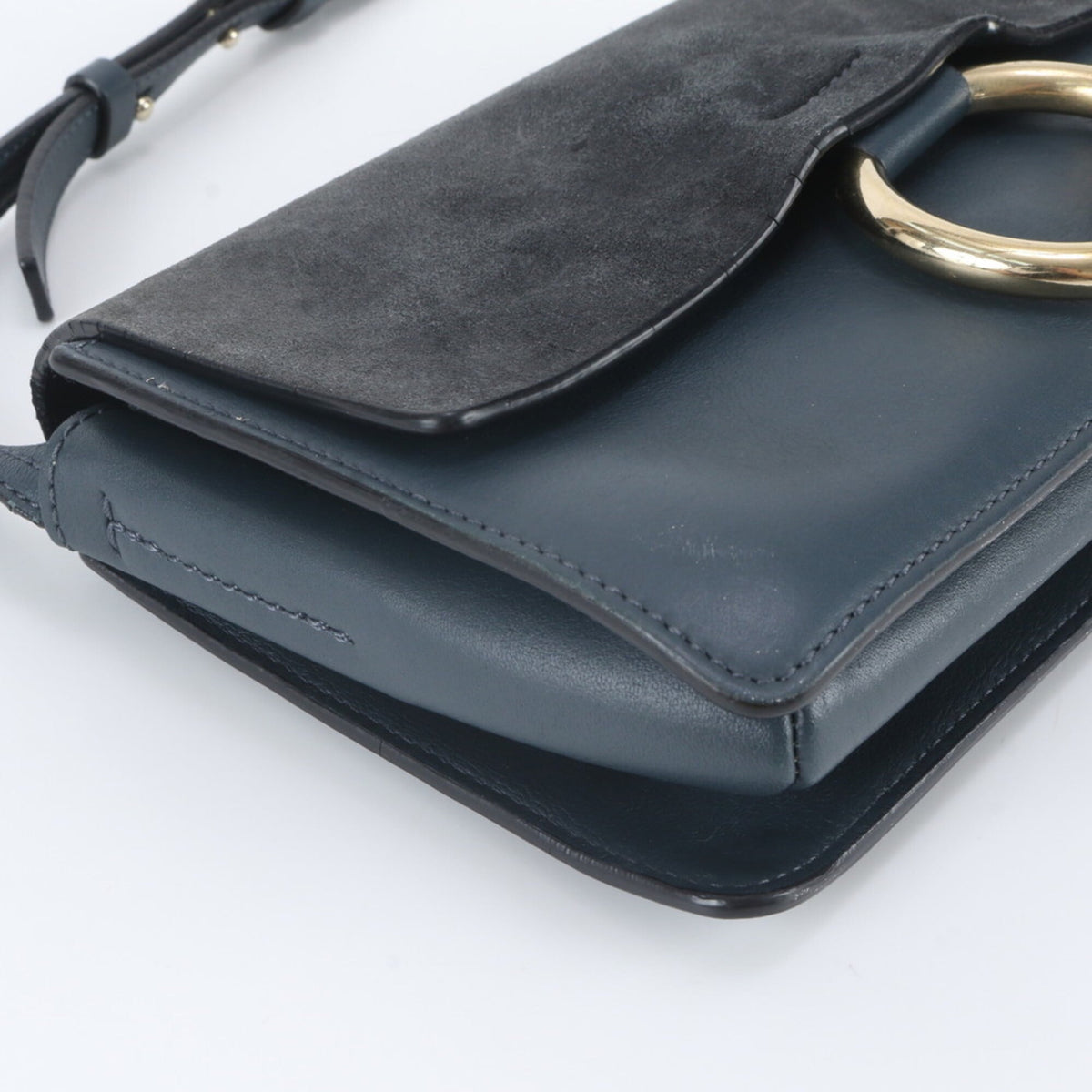 Chloé Navy Leather Crossbody Bag Handbag Shoulder Bag Tote Bag (Pre-Owned)