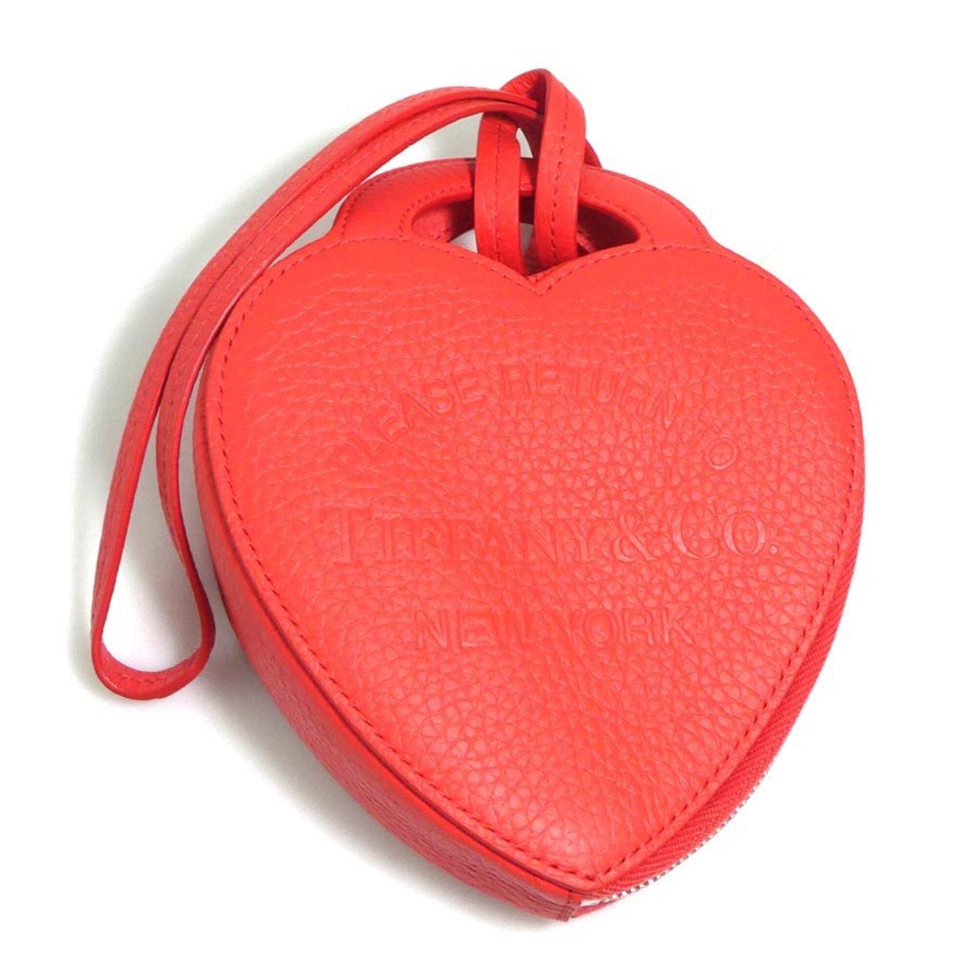 Tiffany Red Color Leather Coin Purse/Coin Case (Pre-Owned)