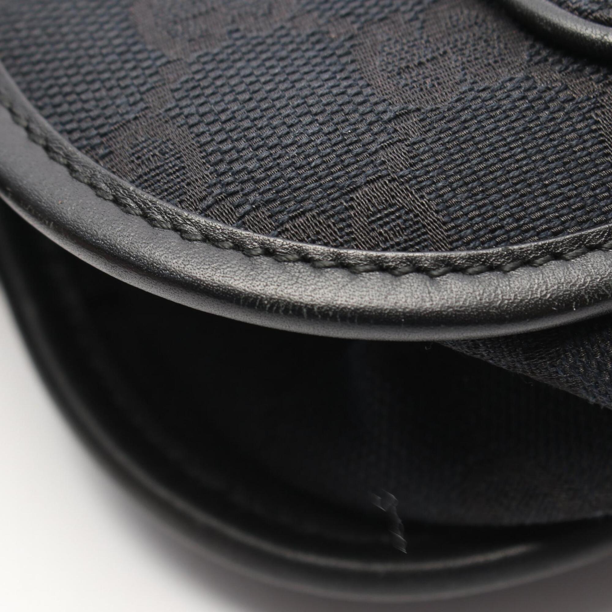 Gucci Black Canvas Leather Shoulder Bag (Pre-Owned)