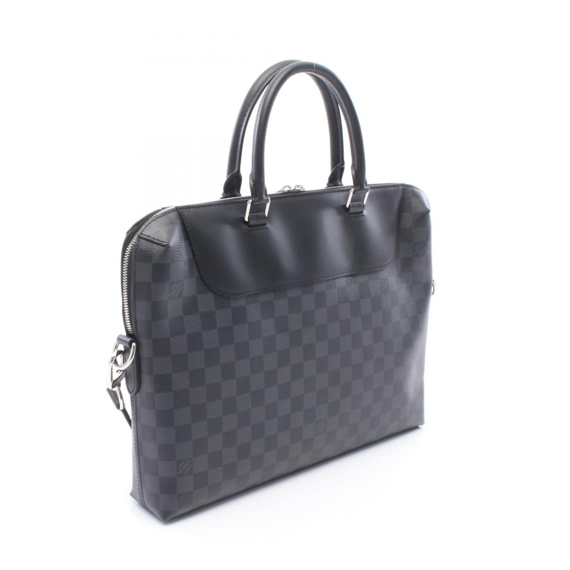 Louis Vuitton Black Damier Graphite Coated Canvas Leather Briefcase Handbag (Pre-Owned)