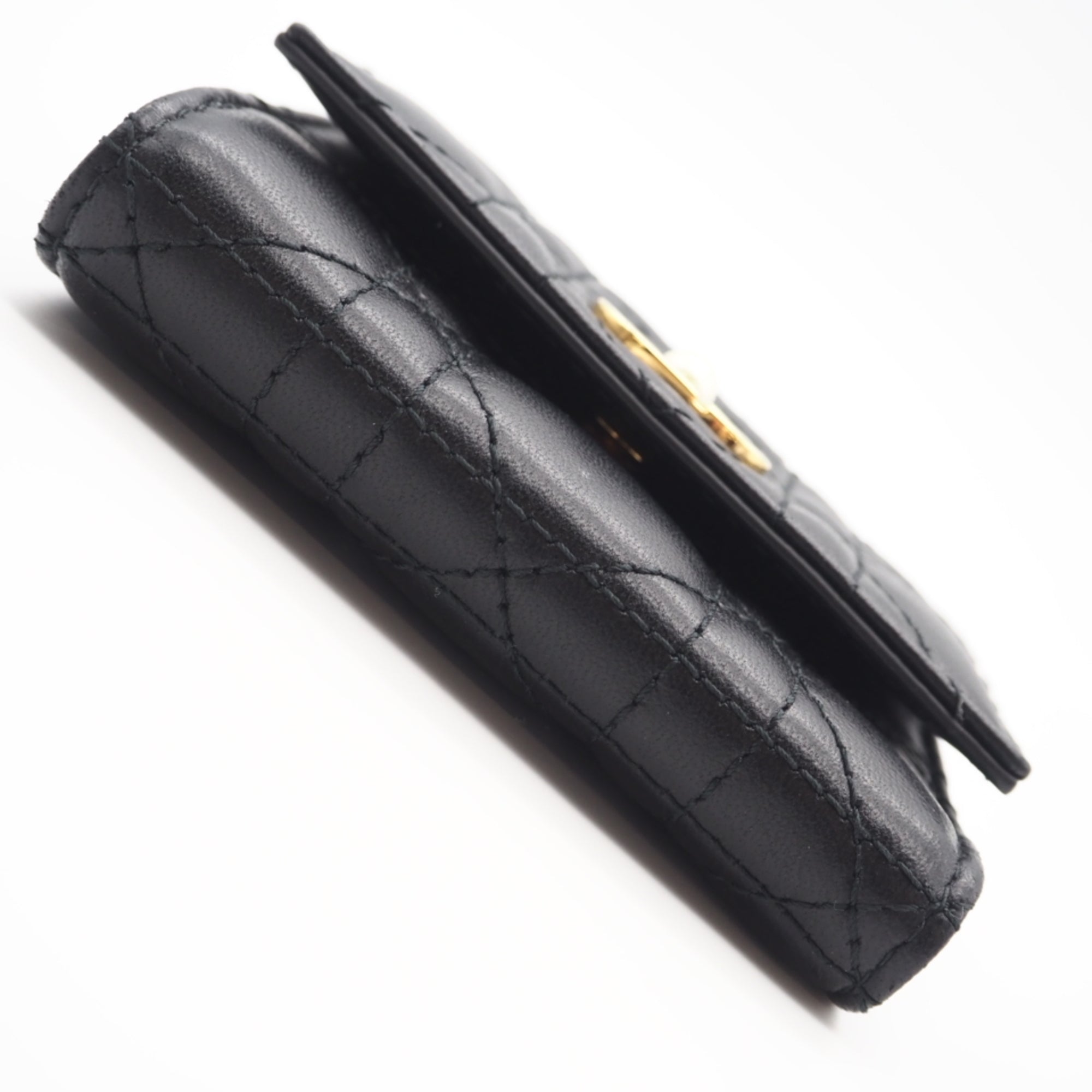 Christian Dior Black Leather Wallet (Tri-Fold) (Pre-Owned)