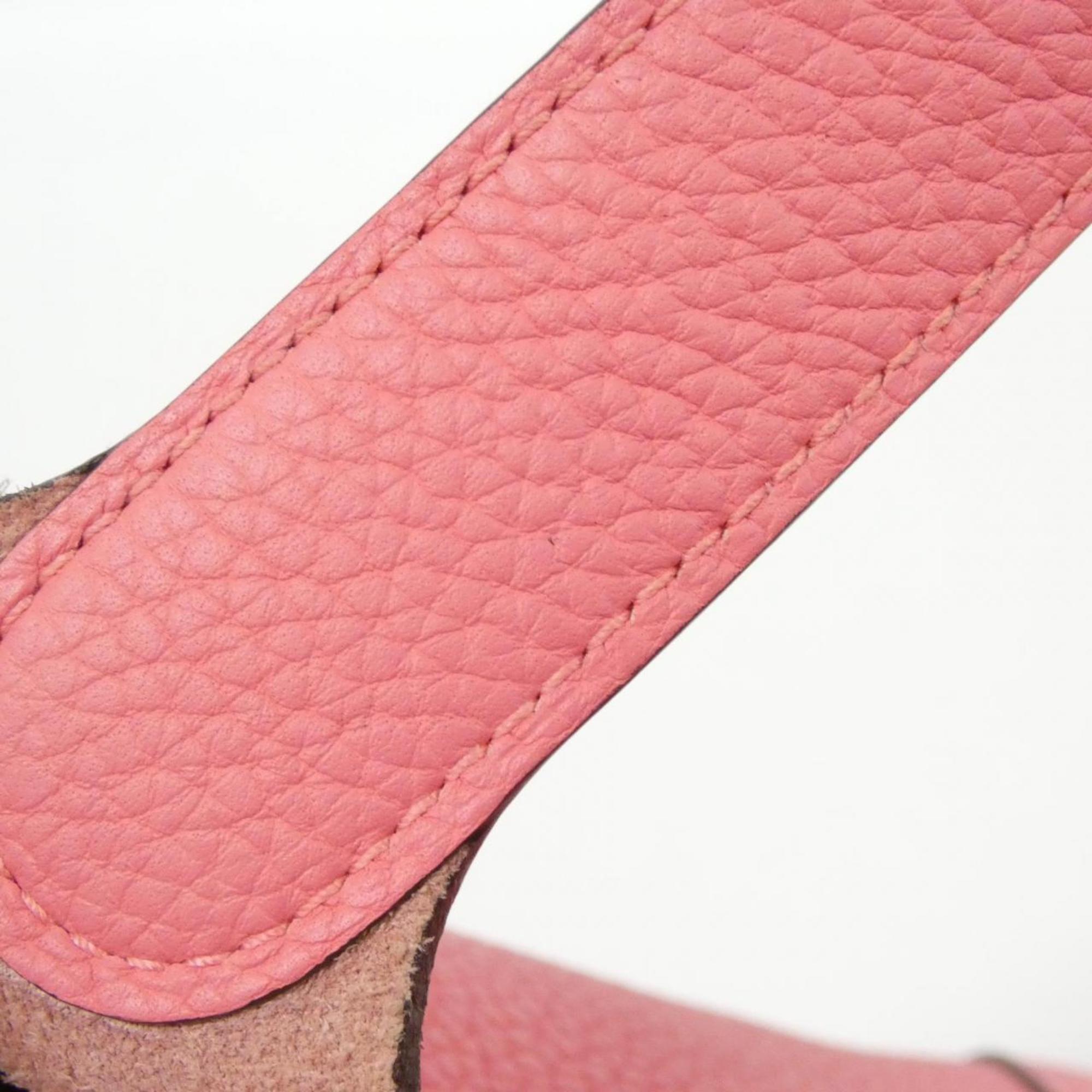 Hermes Rose Azalee Taurillon Clemence Leather Handbag (Pre-Owned)