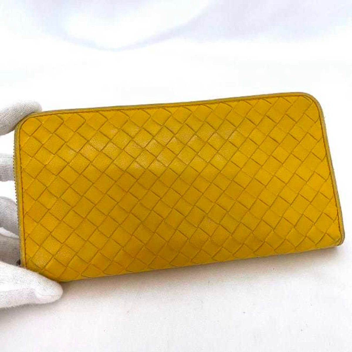 Bottega Veneta Yellow Leather Long Wallet (Bi-Fold) (Pre-Owned)