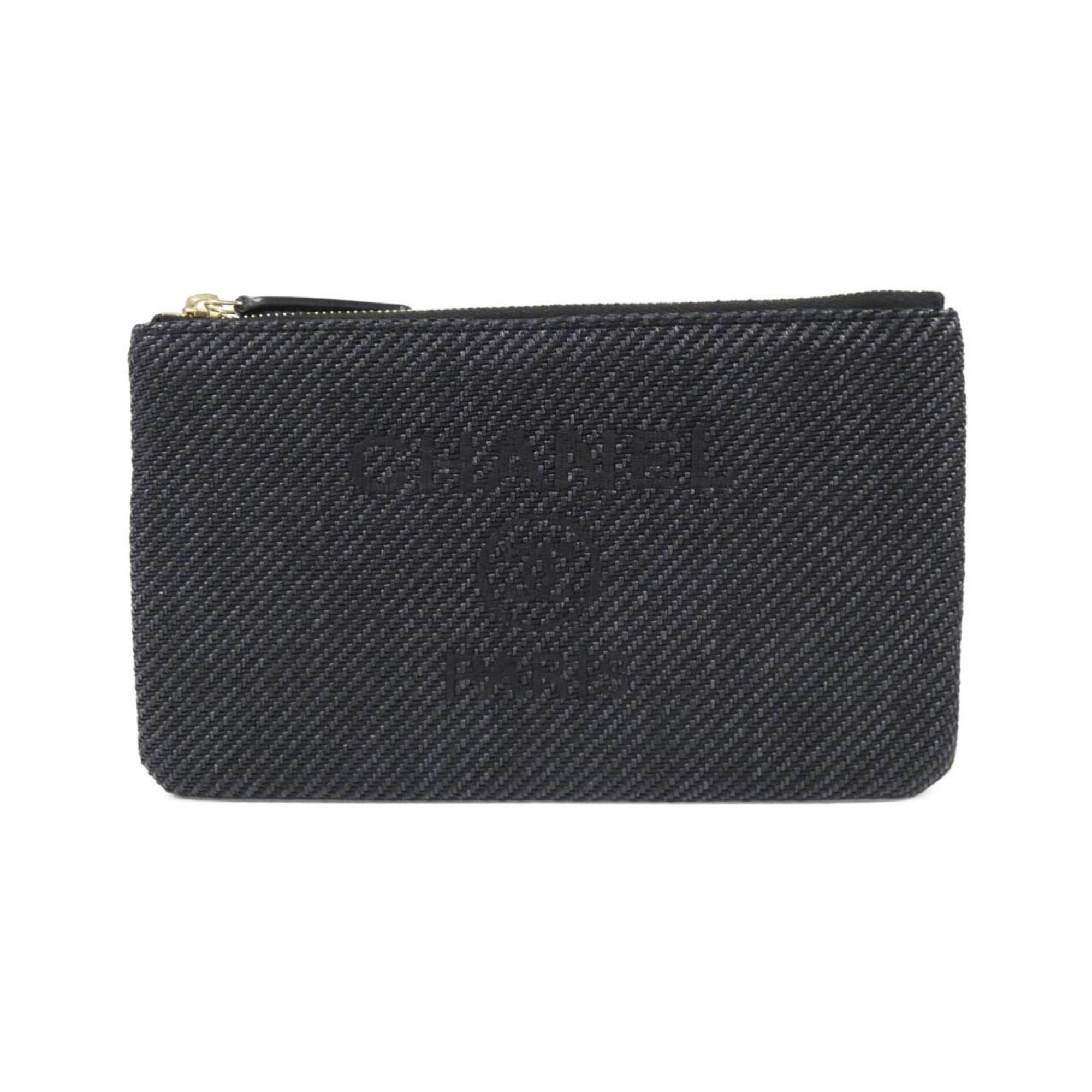 Chanel Black Nylon Canvas Pouch (Pre-Owned)