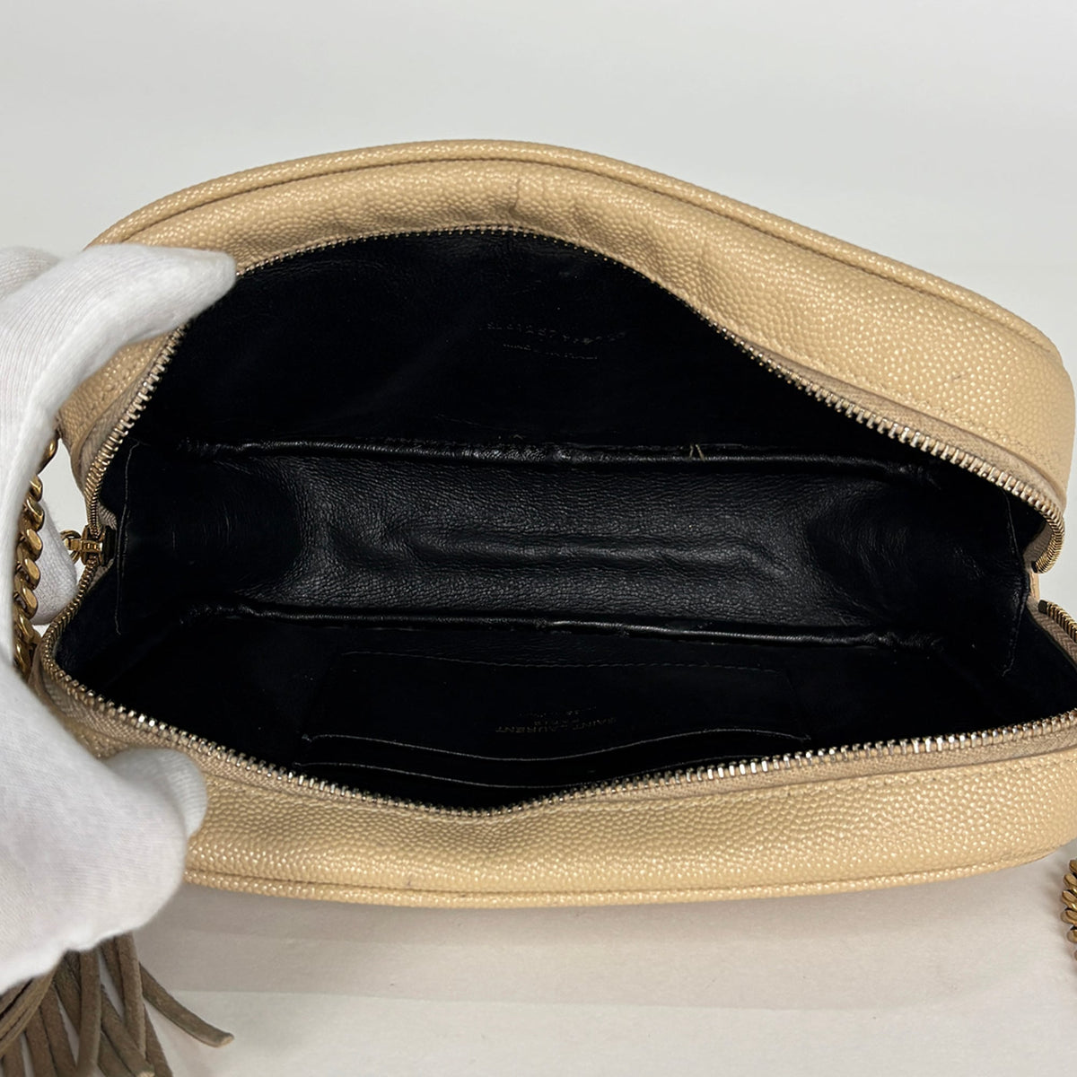 Saint Laurent Beige Leather Shoulder Bag (Pre-Owned)