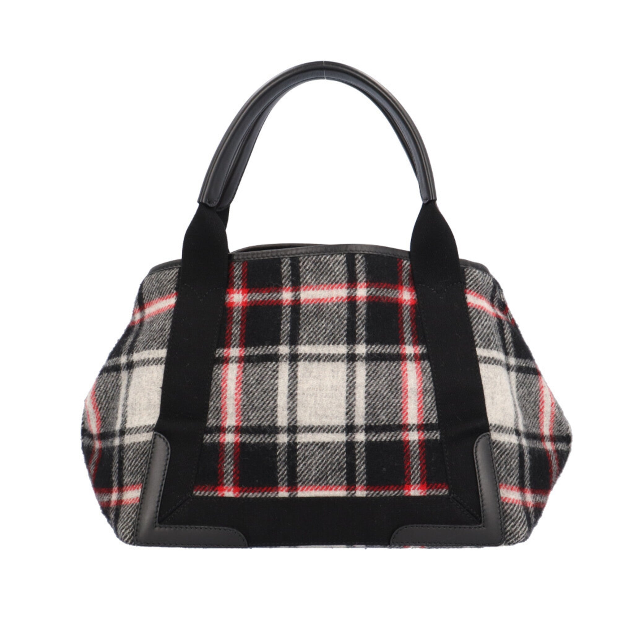 Balenciaga Black Red Color White Wool Handbag (Pre-Owned)