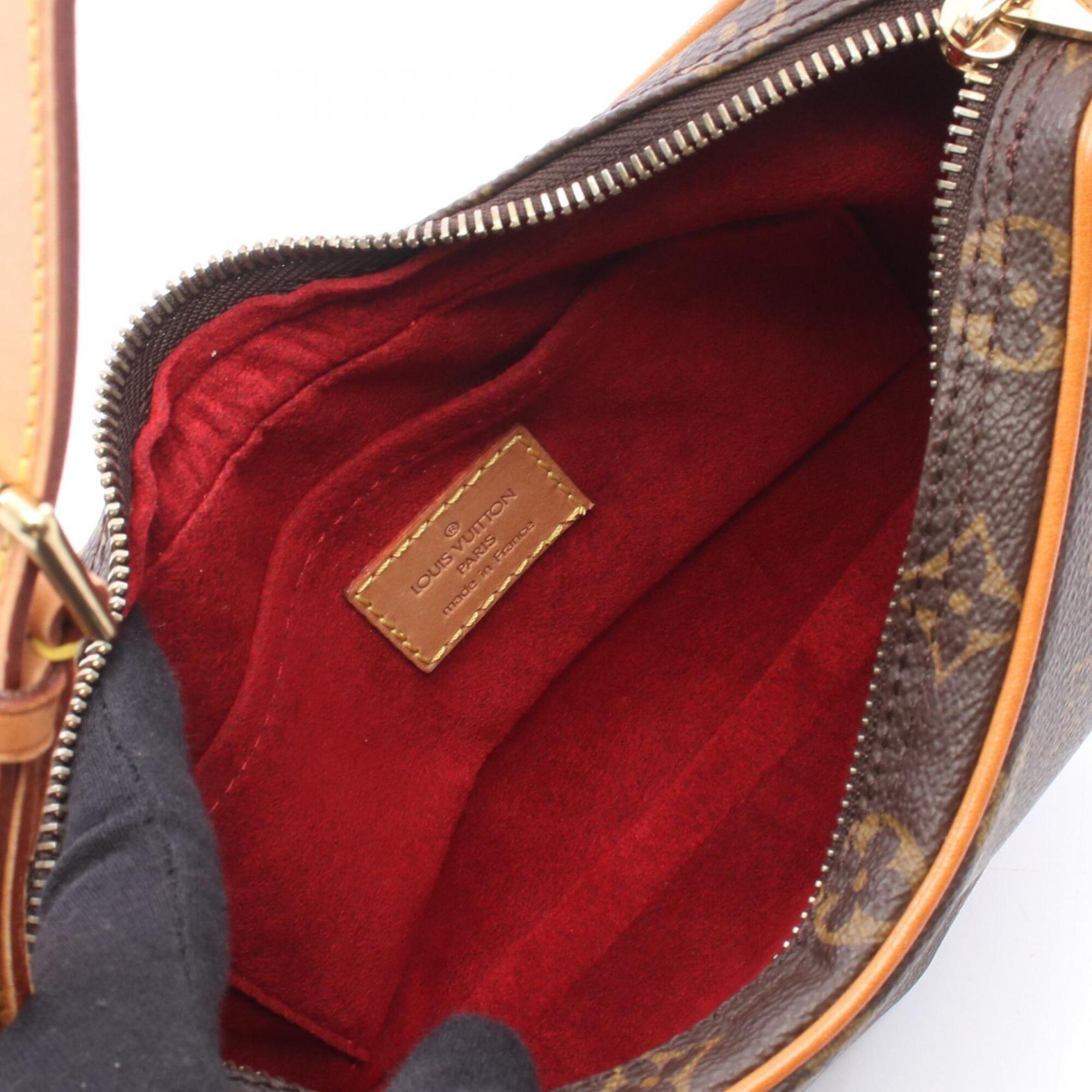 Louis Vuitton Brown Monogram Coated Canvas Leather Handbag Pochette Shoulder Bag (Pre-Owned)