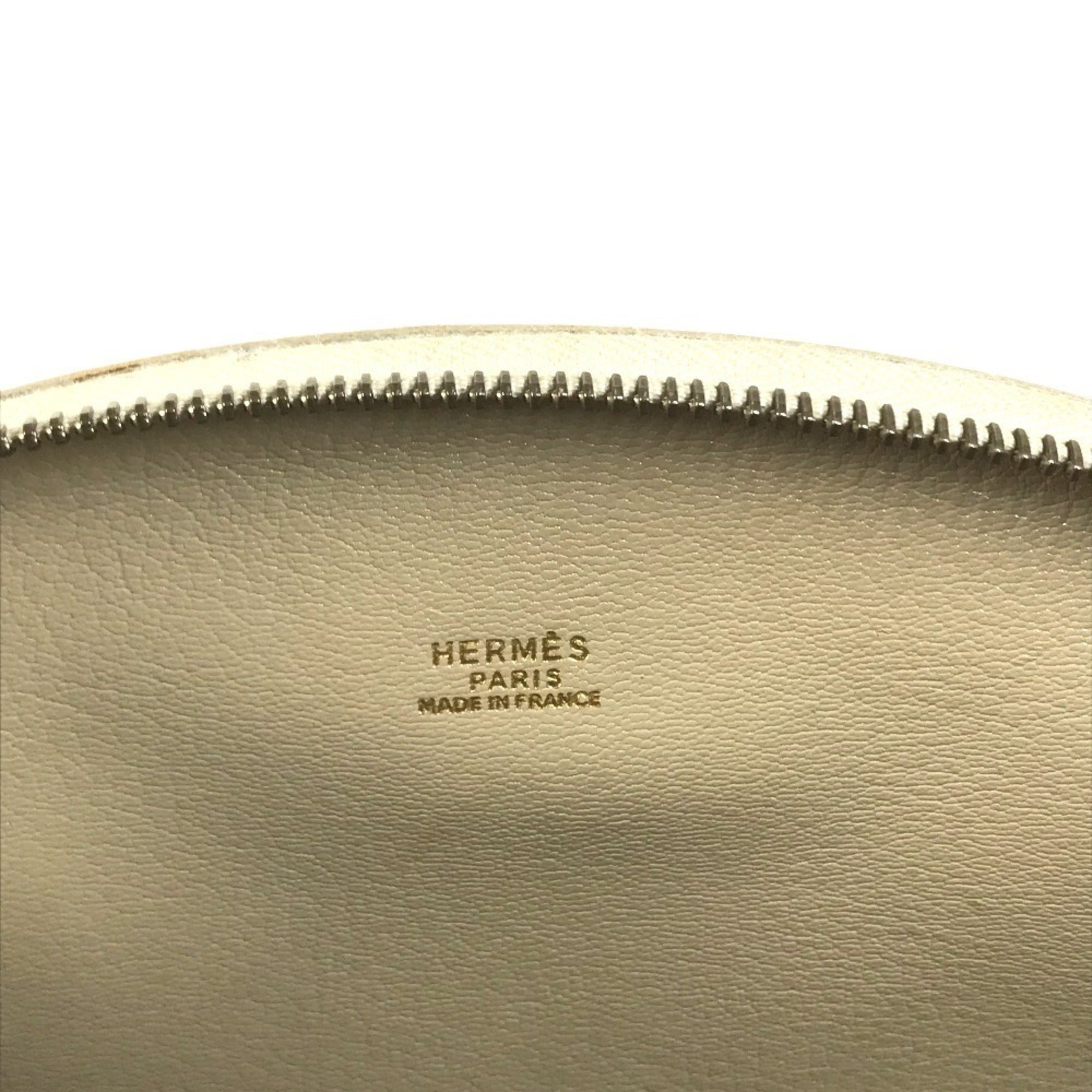 Hermes Beige Leather Handbag Tote Bag (Pre-Owned)
