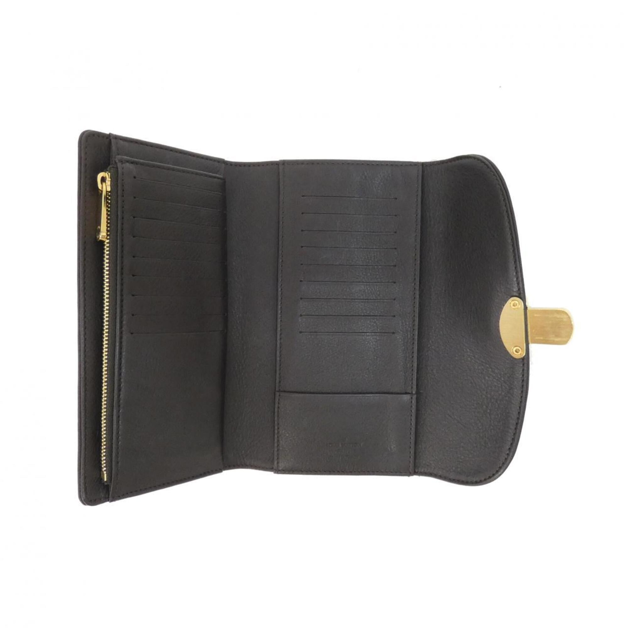Louis Vuitton Brown Chocolat Mahina Leather Wallet (Tri-Fold) (Pre-Owned)