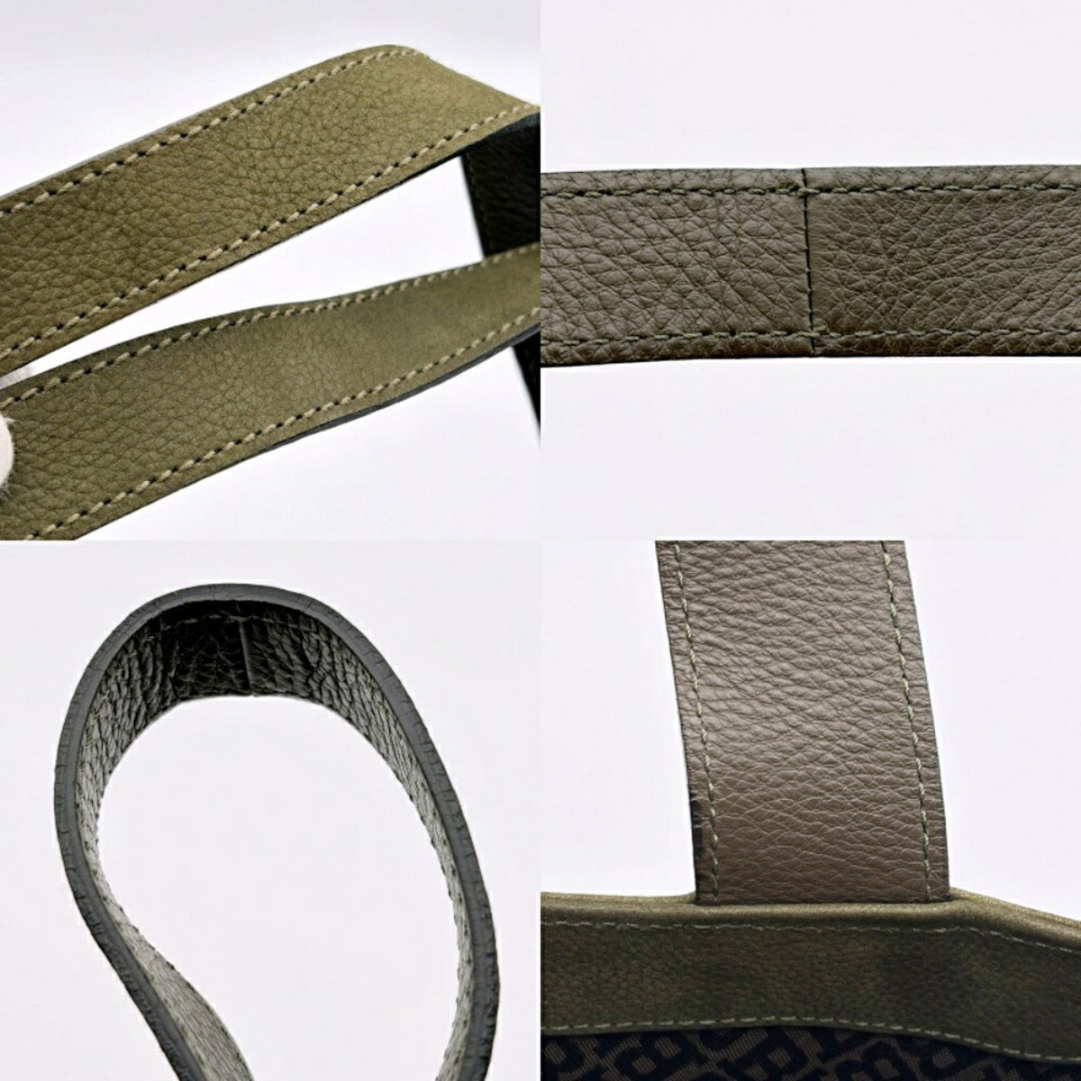 Bally Green Khaki Suede Leather Shoulder Bag Tote Bag (Pre-Owned)