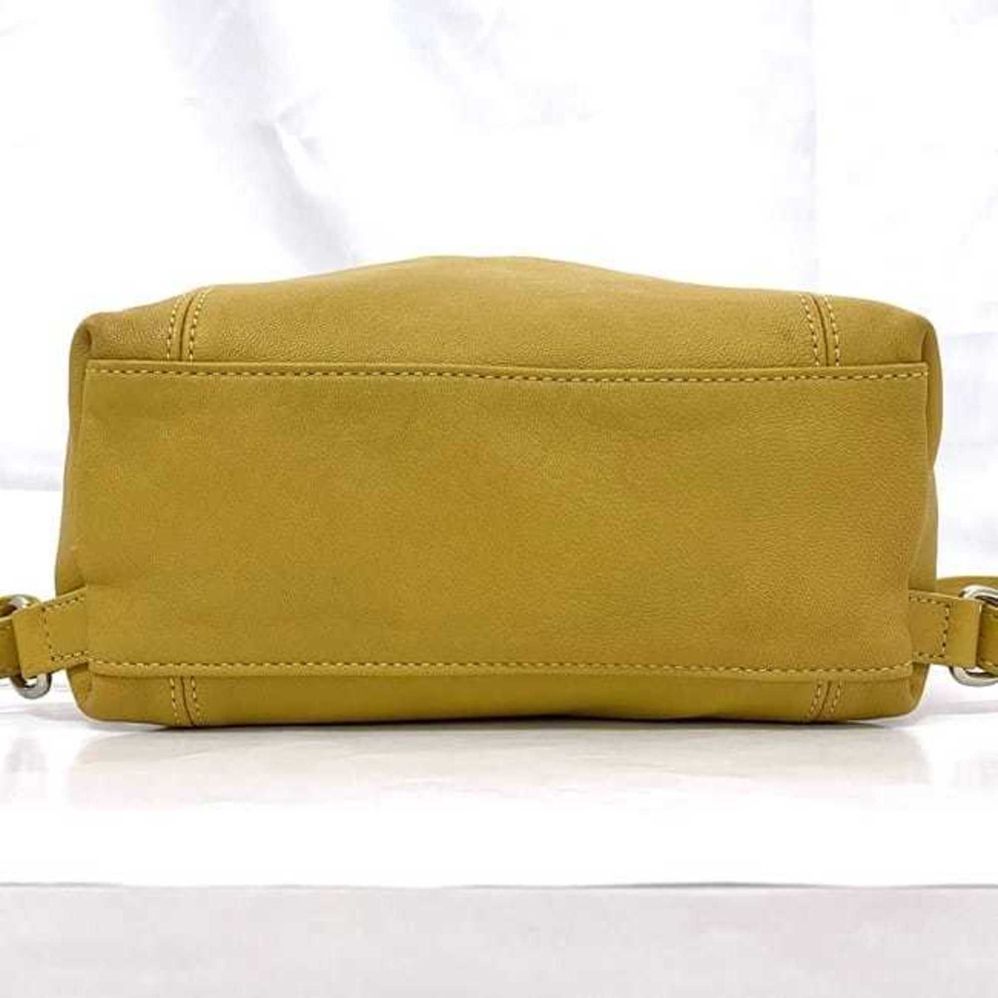 Longchamp Yellow Leather Backpack (Pre-Owned)