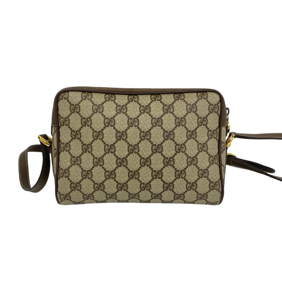 Gucci Brown Green Red Color Leather Pvc Shoulder Bag (Pre-Owned)