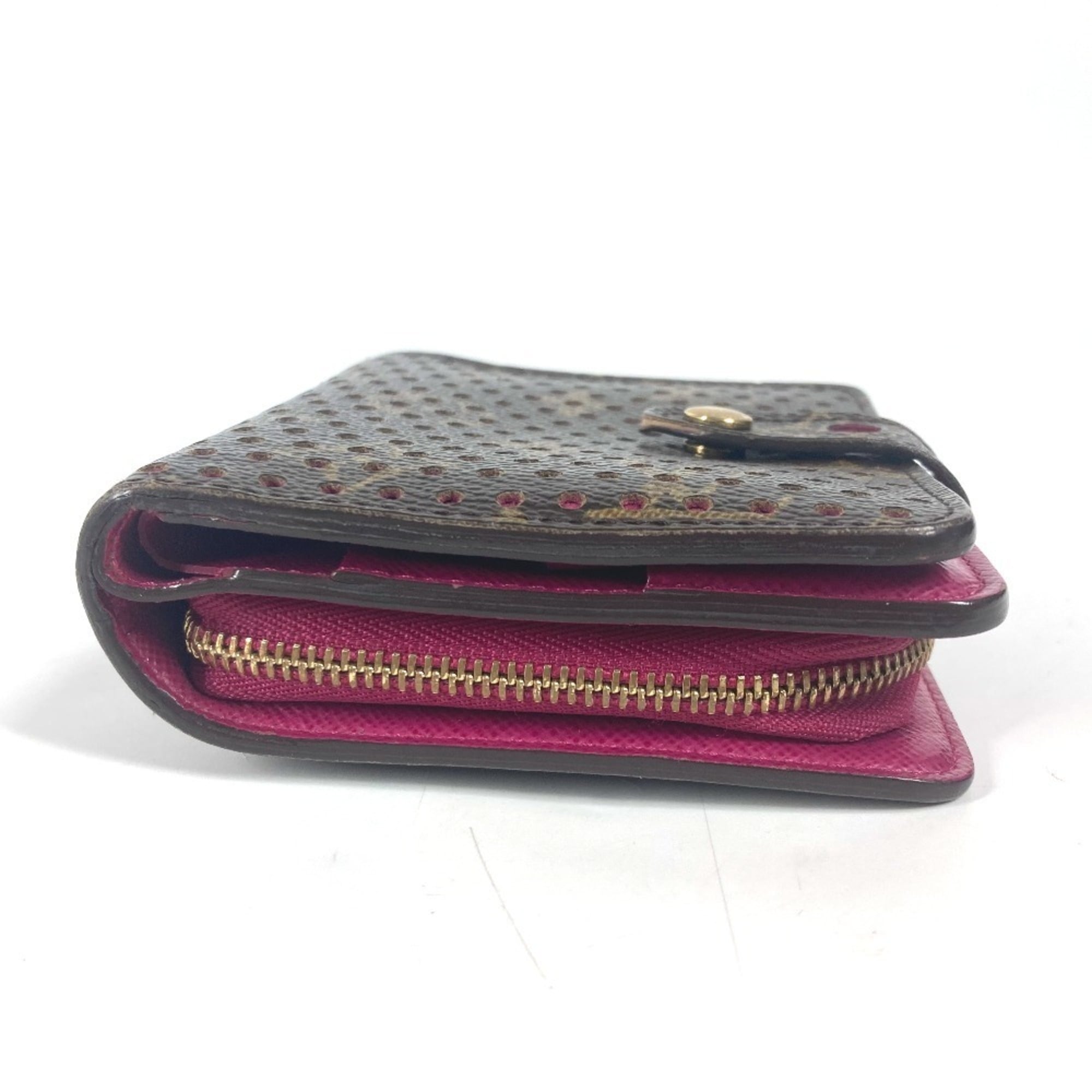 Louis Vuitton Brown Fuchsia Pink Monogram Wallet (Bi-Fold) (Pre-Owned)