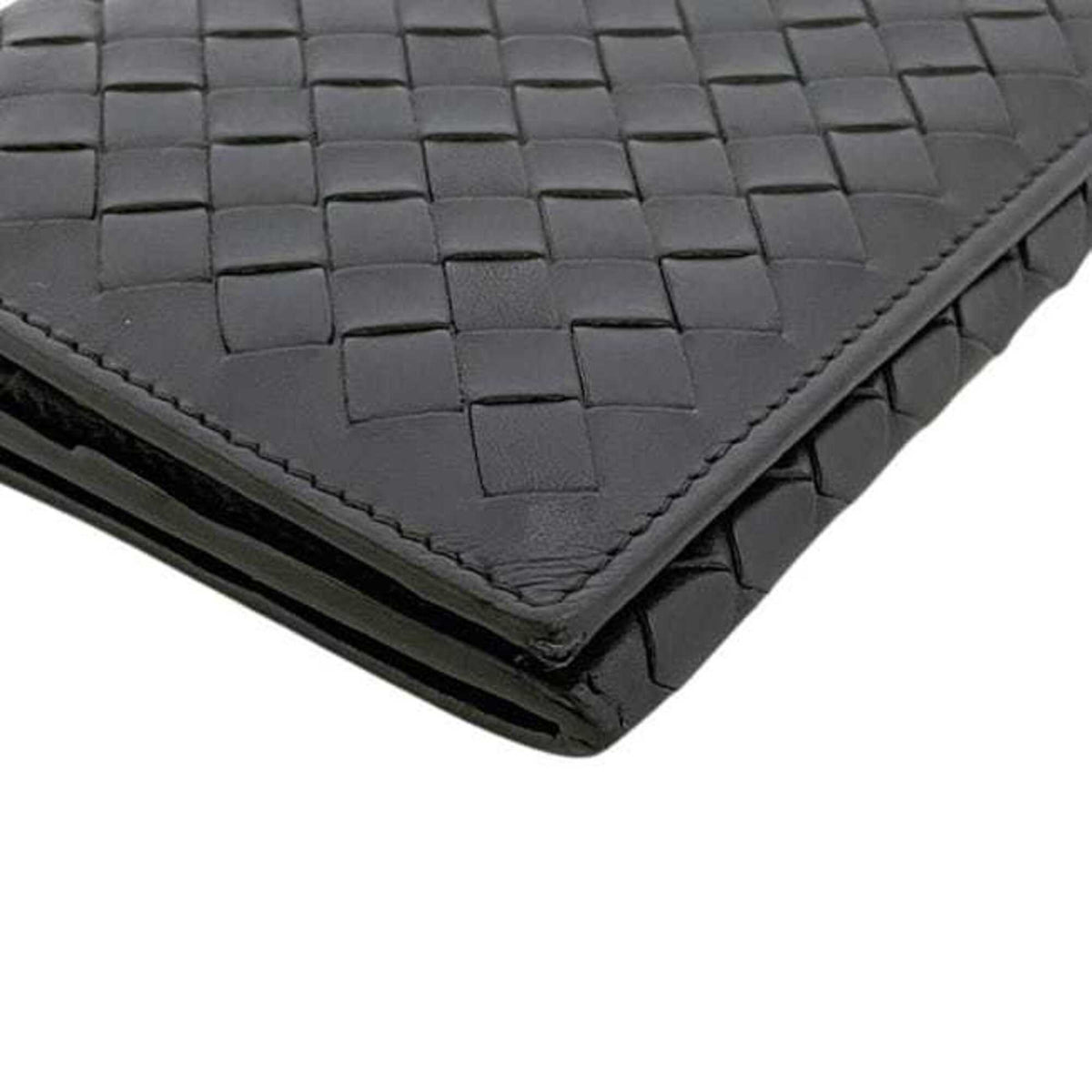 Bottega Veneta Black Intrecciato Long Wallet (Bi-Fold) (Pre-Owned)