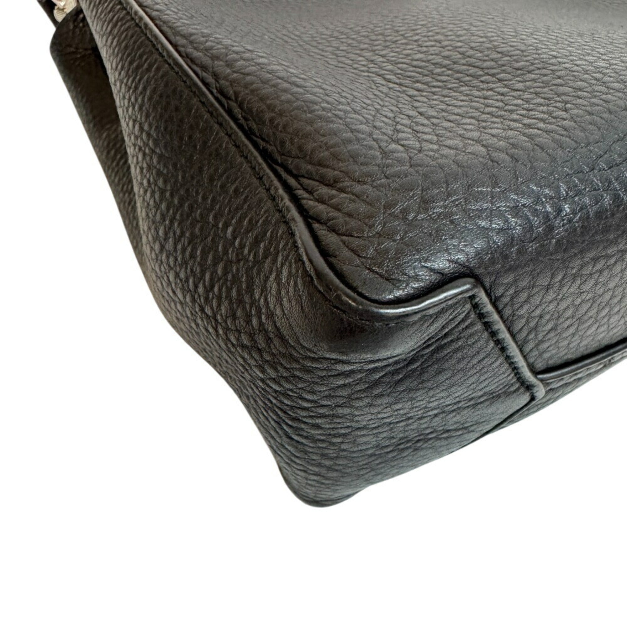 Tiffany Black Tiffany Blue Leather Handbag Shoulder Bag (Pre-Owned)