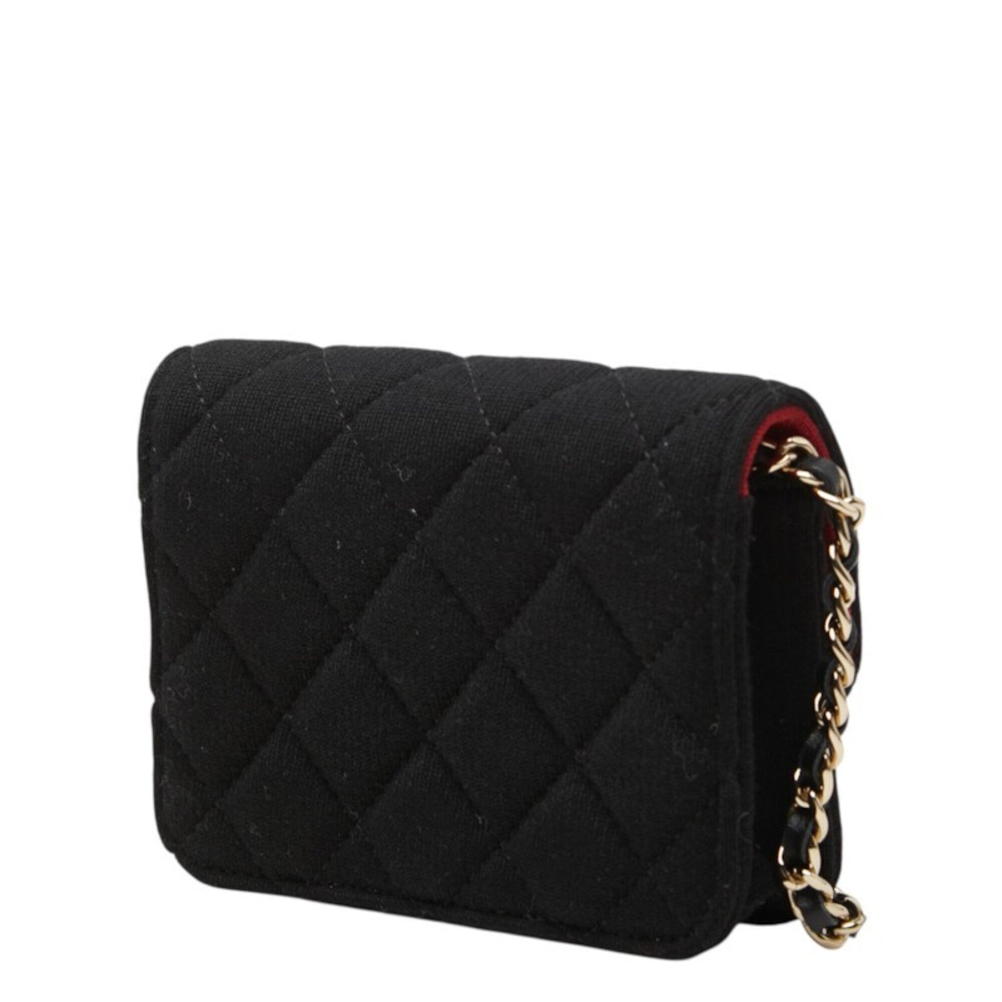 Chanel Black Canvas Leather Shoulder Bag (Pre-Owned)