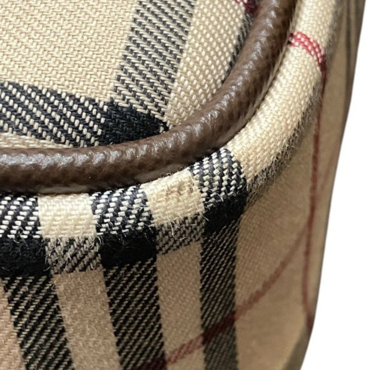 Burberry Beige Brown Canvas Leather Shoulder Bag (Pre-Owned)