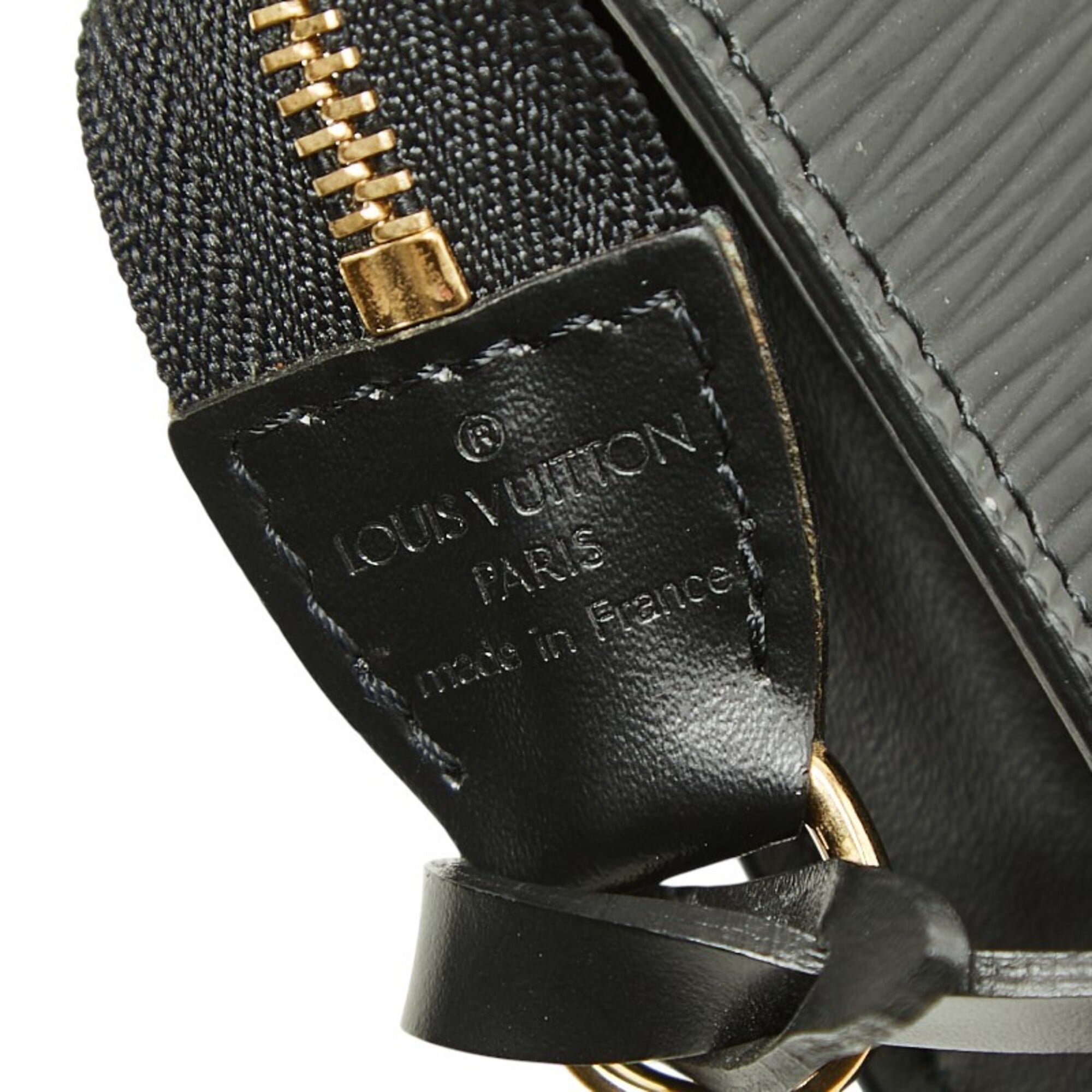Louis Vuitton Black Noir Leather Handbag Pochette Pouch (Pre-Owned)