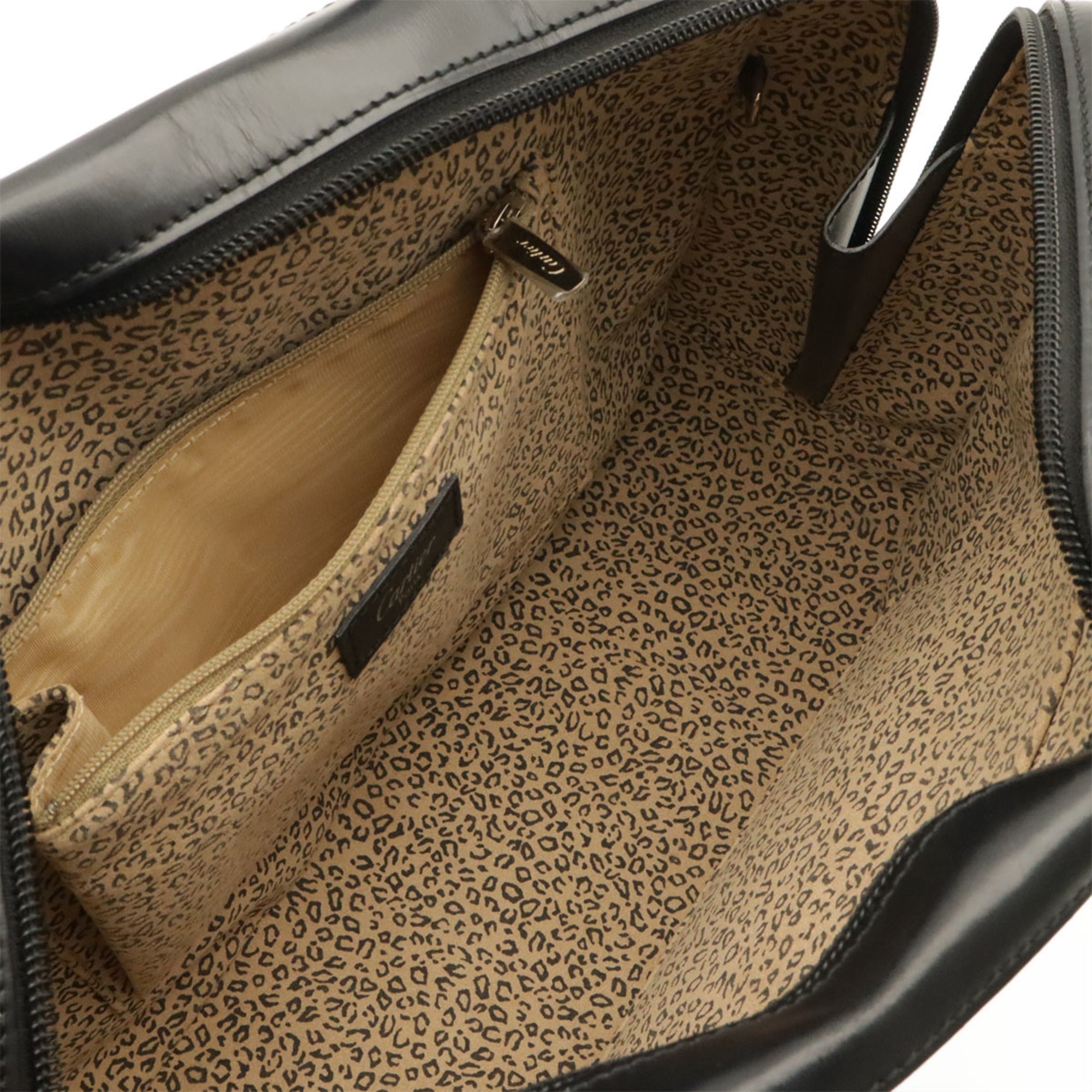 Cartier Black Leather Handbag Tote Bag (Pre-Owned)