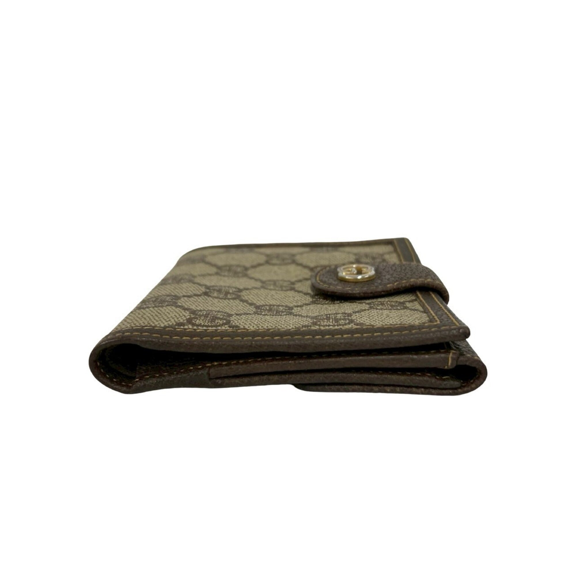 Gucci Brown Canvas Leather Wallet (Bi-Fold) (Pre-Owned)