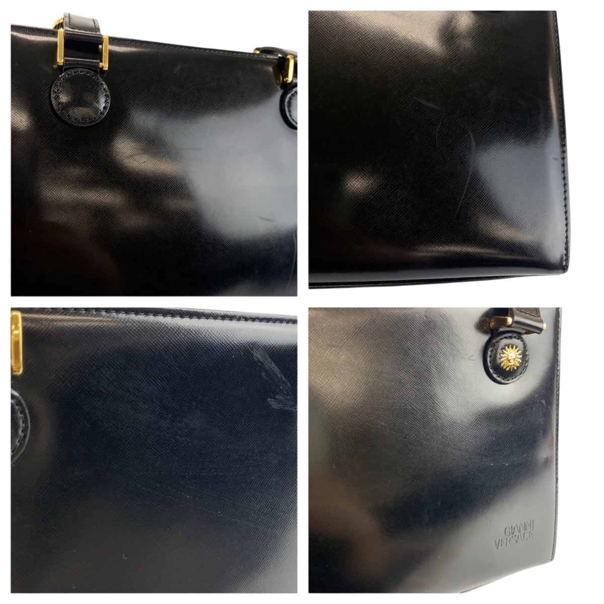Versace Black Shoulder Bag Tote Bag (Pre-Owned)