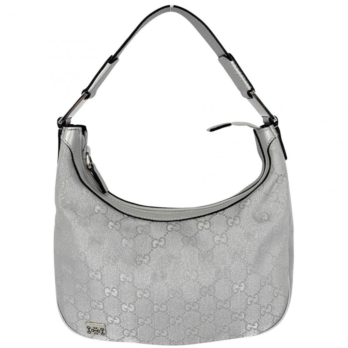 Gucci Silver Gg Plus Leather Handbag (Pre-Owned)