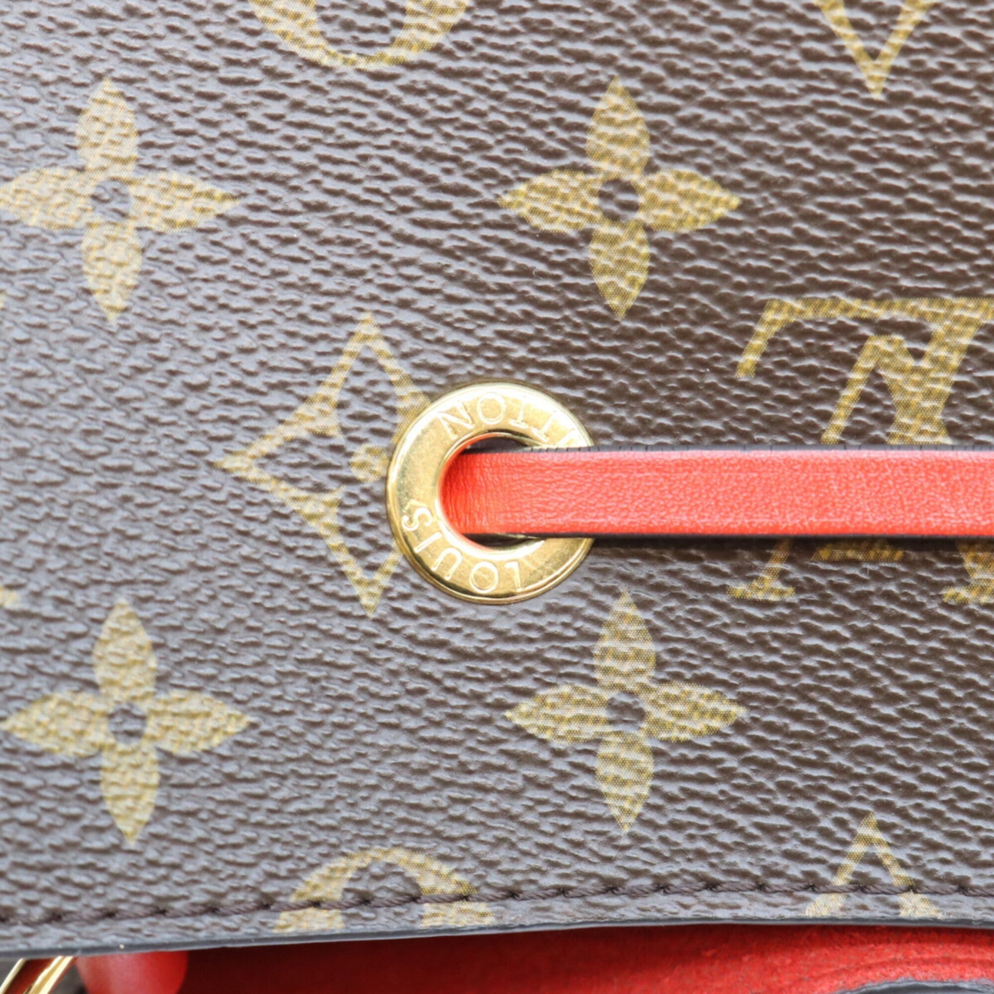 Louis Vuitton Coquelicots Red Color Monogram Shoulder Bag (Pre-Owned)