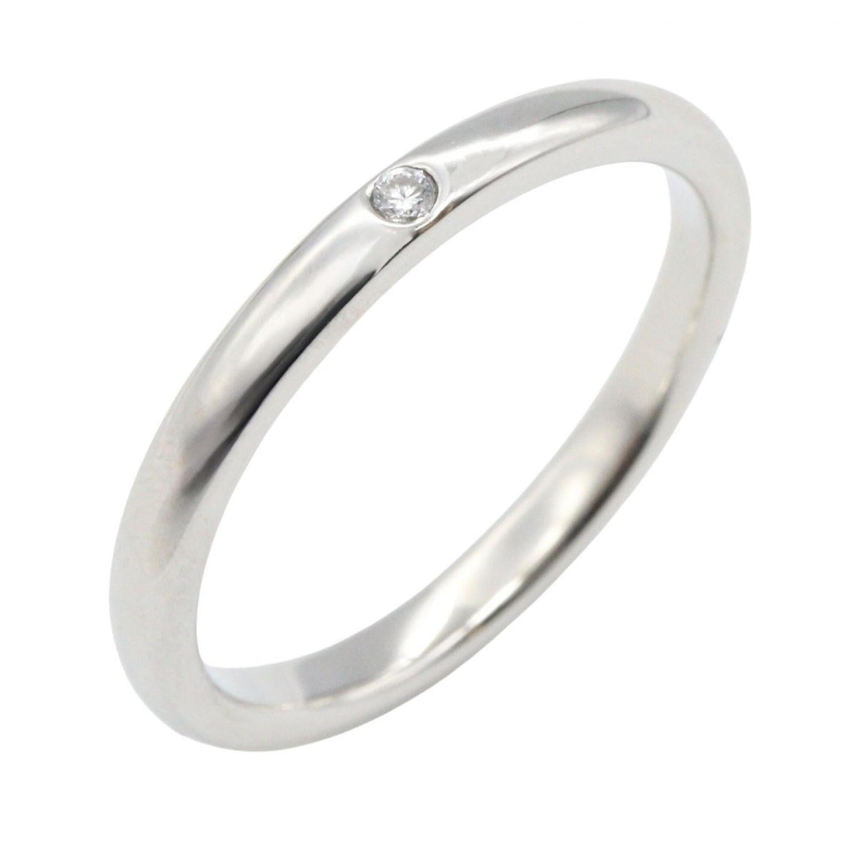 Tiffany Silver Clear Platinum 950 Band Ring (Pre-Owned)