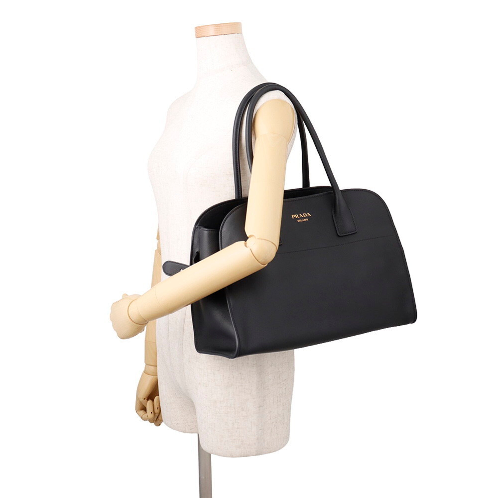 Prada Black Leather Tote Bag (Pre-Owned)