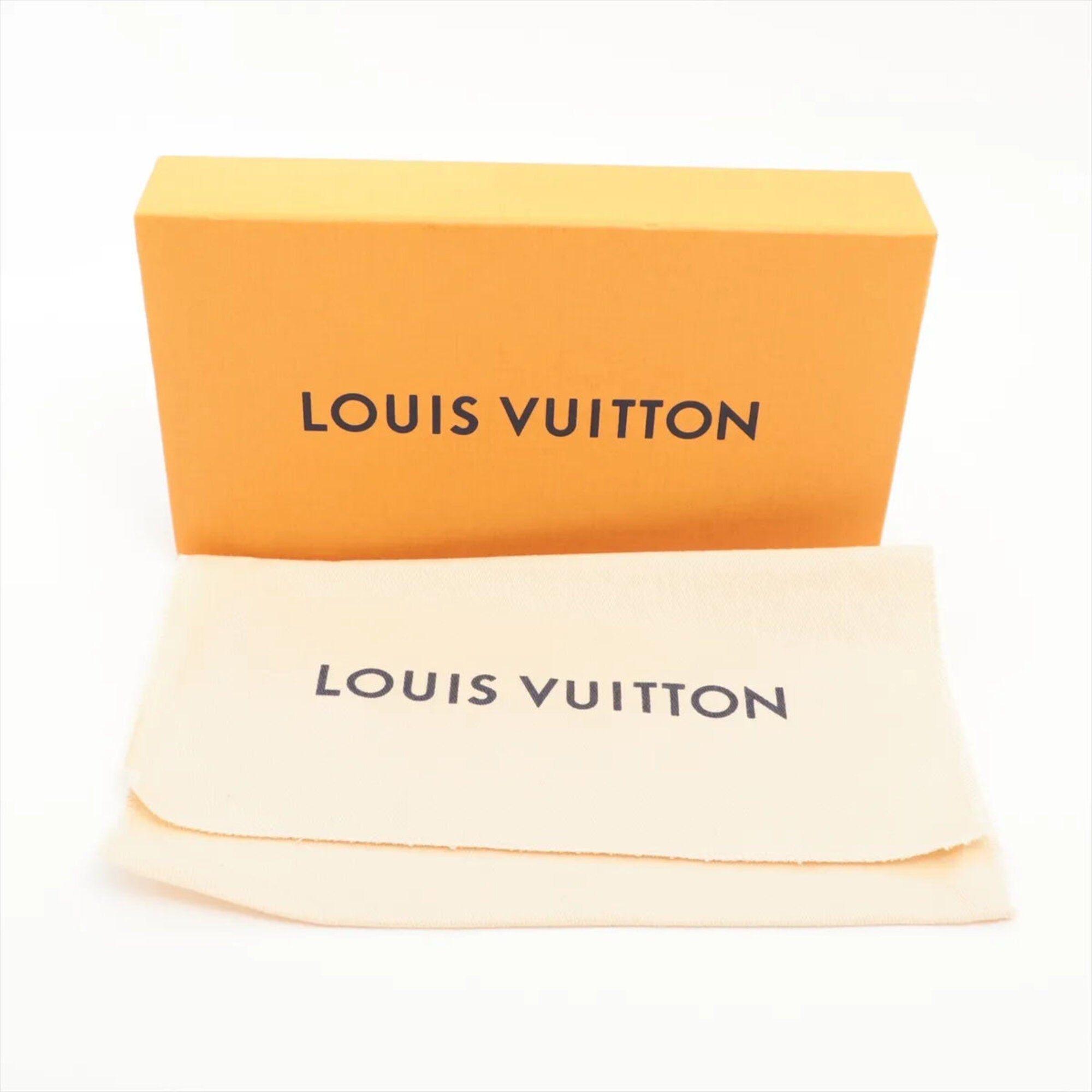 Louis Vuitton Noir Leather Long Wallet (Bi-Fold) (Pre-Owned)