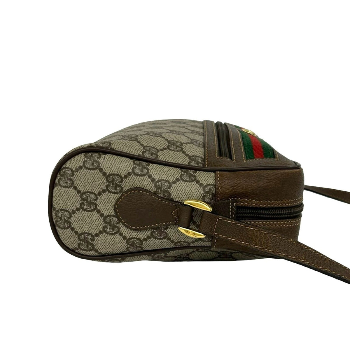 Gucci Brown Green Red Color Leather Pvc Pochette Shoulder Bag (Pre-Owned)
