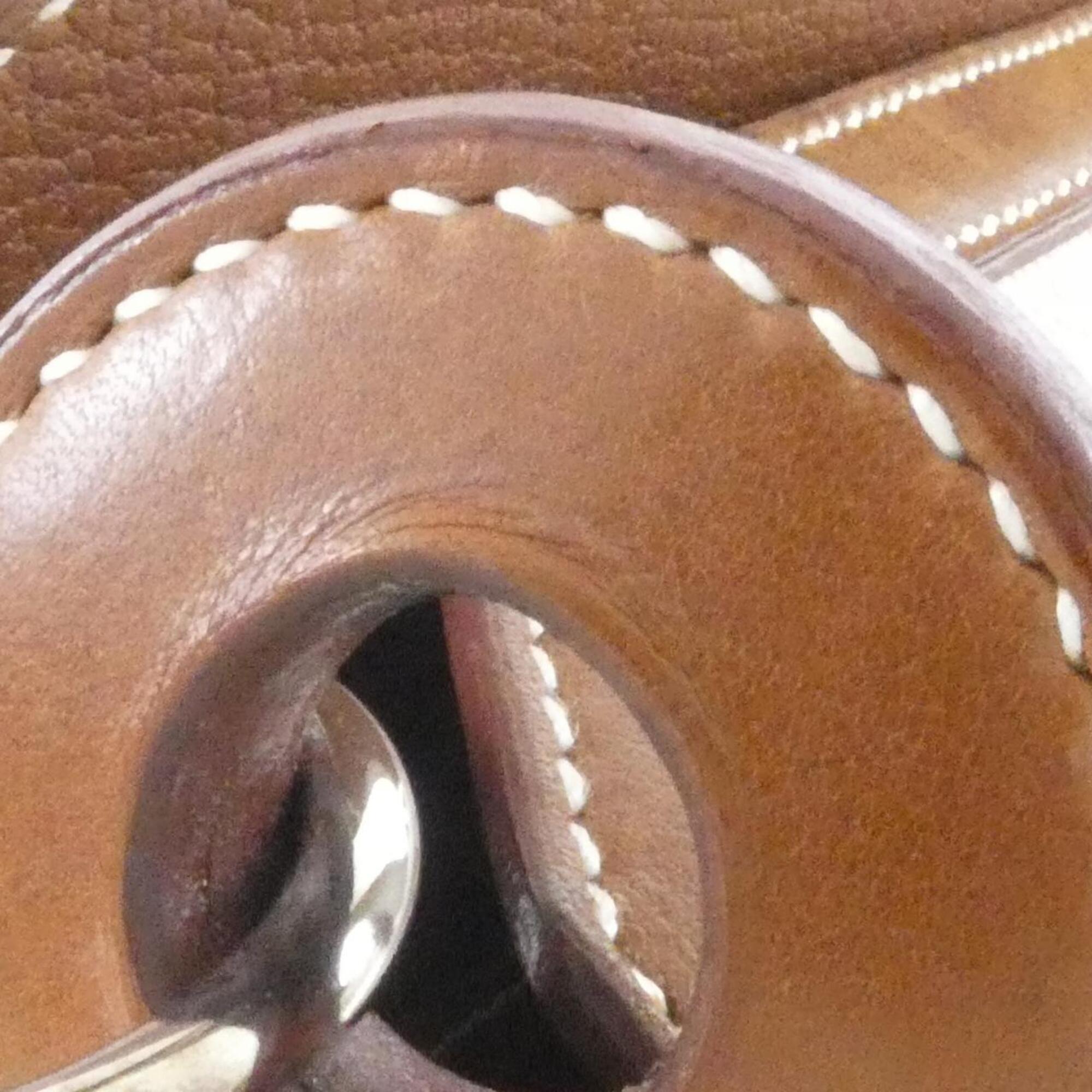 Hermes Fauve Toile H Barenia Leather Shoulder Bag (Pre-Owned)