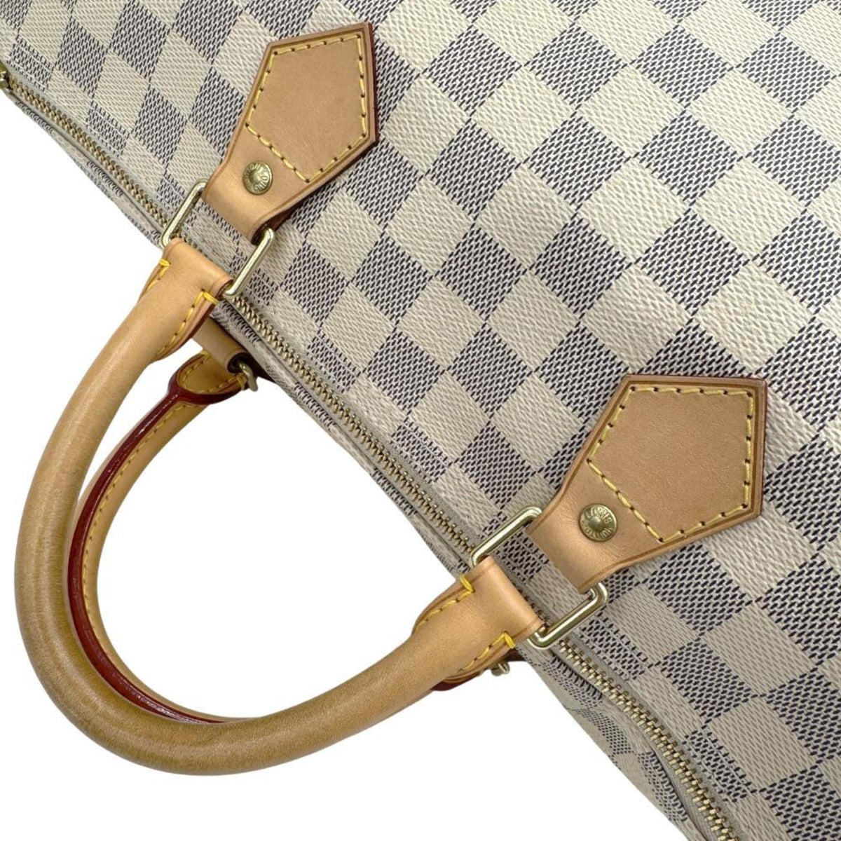 Louis Vuitton White Damier Azur Boston Bag Handbag (Pre-Owned)