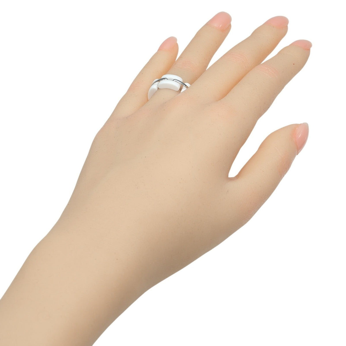 Chanel White Gold (18K) Ceramic Band Ring (Pre-Owned)