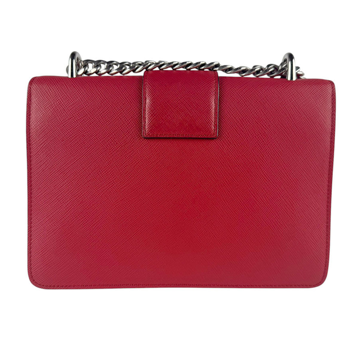 Prada Red Color Leather Shoulder Bag (Pre-Owned)