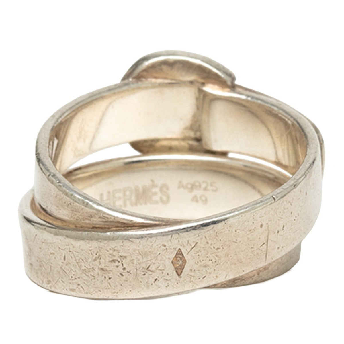 Hermes Silver 925 Band Ring (Pre-Owned)