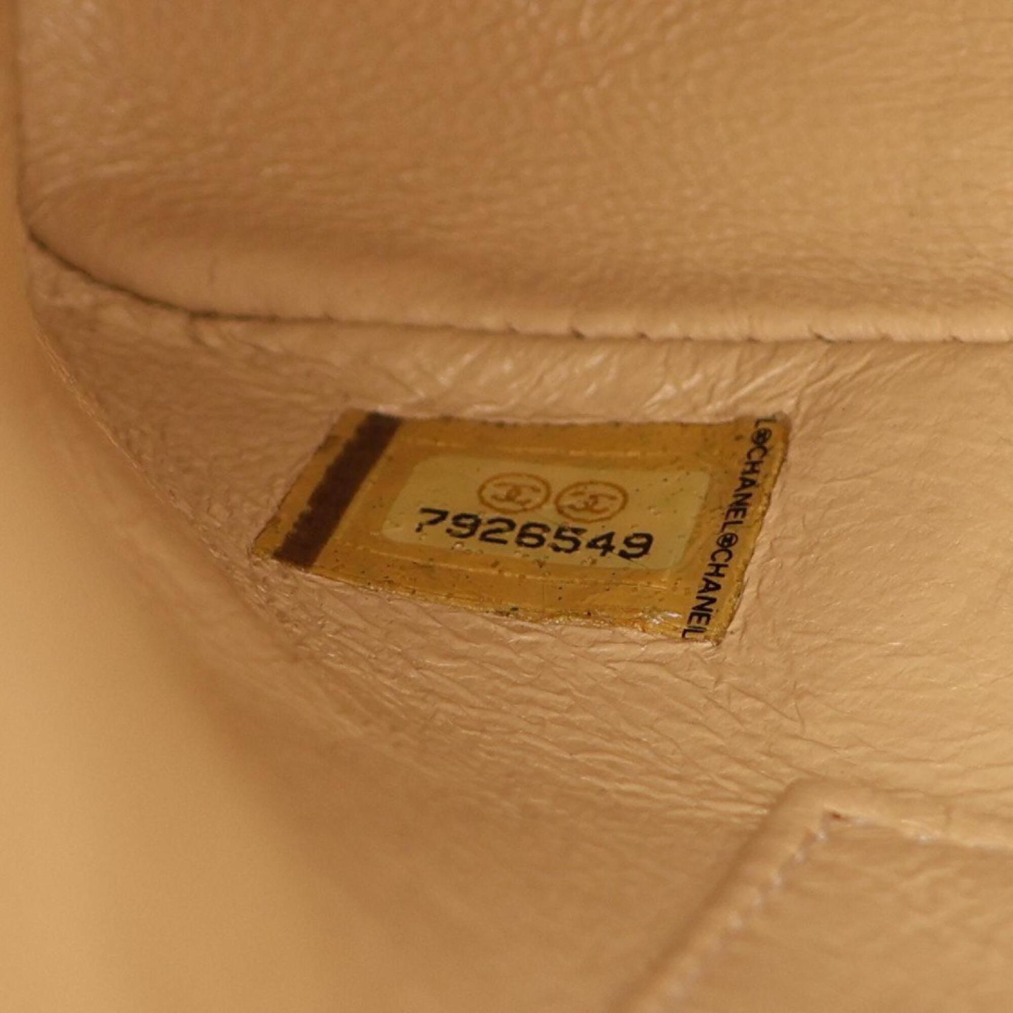 Chanel Beige Grained Calfskin Handbag Tote Bag (Pre-Owned)