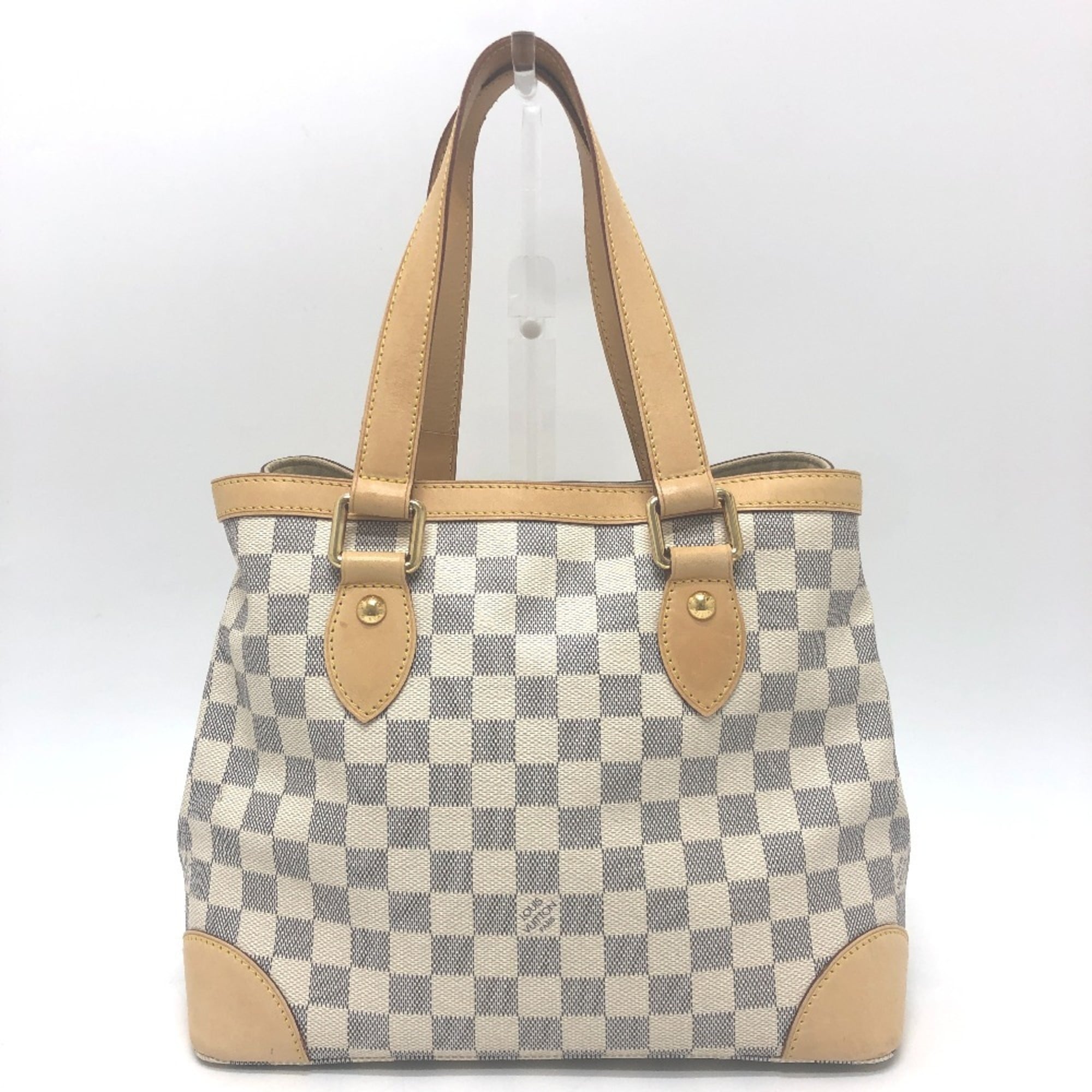 Louis Vuitton White Damier Azur Canvas Handbag Tote Bag (Pre-Owned)