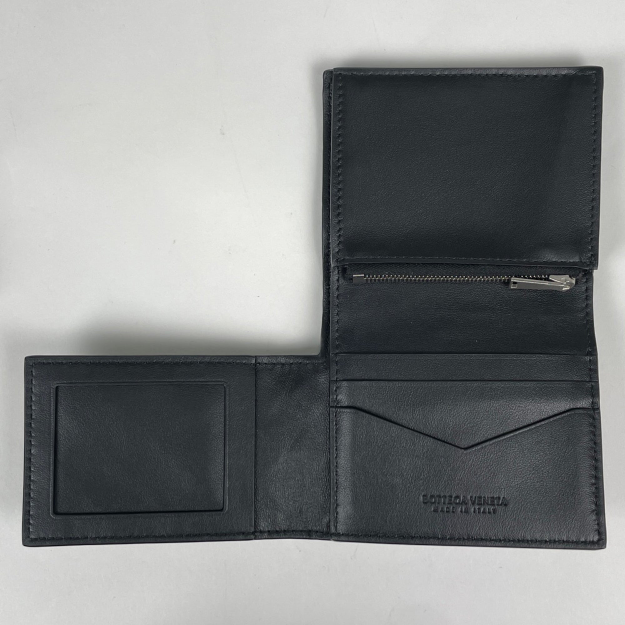 Bottega Veneta Black Intrecciato Leather Wallet (Bi-Fold) (Pre-Owned)