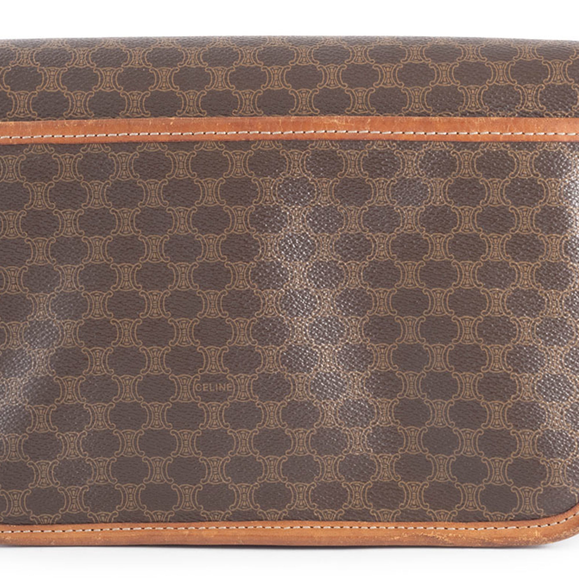 Celine Macadam Brown Pvc Leather Shoulder Bag (Pre-Owned)